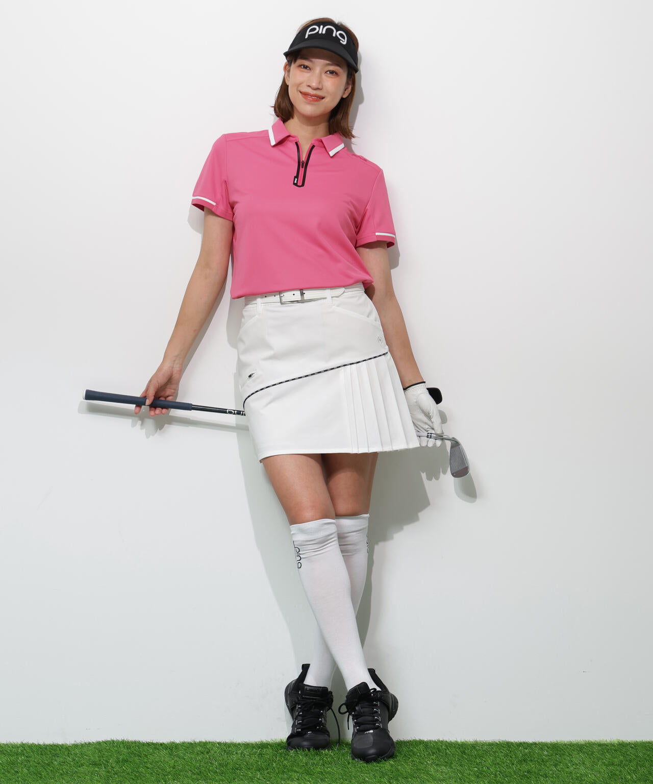 【PING APPAREL】サンベール×クールフローカノコ半袖ポロシャツ <GOLD> (LADIES)