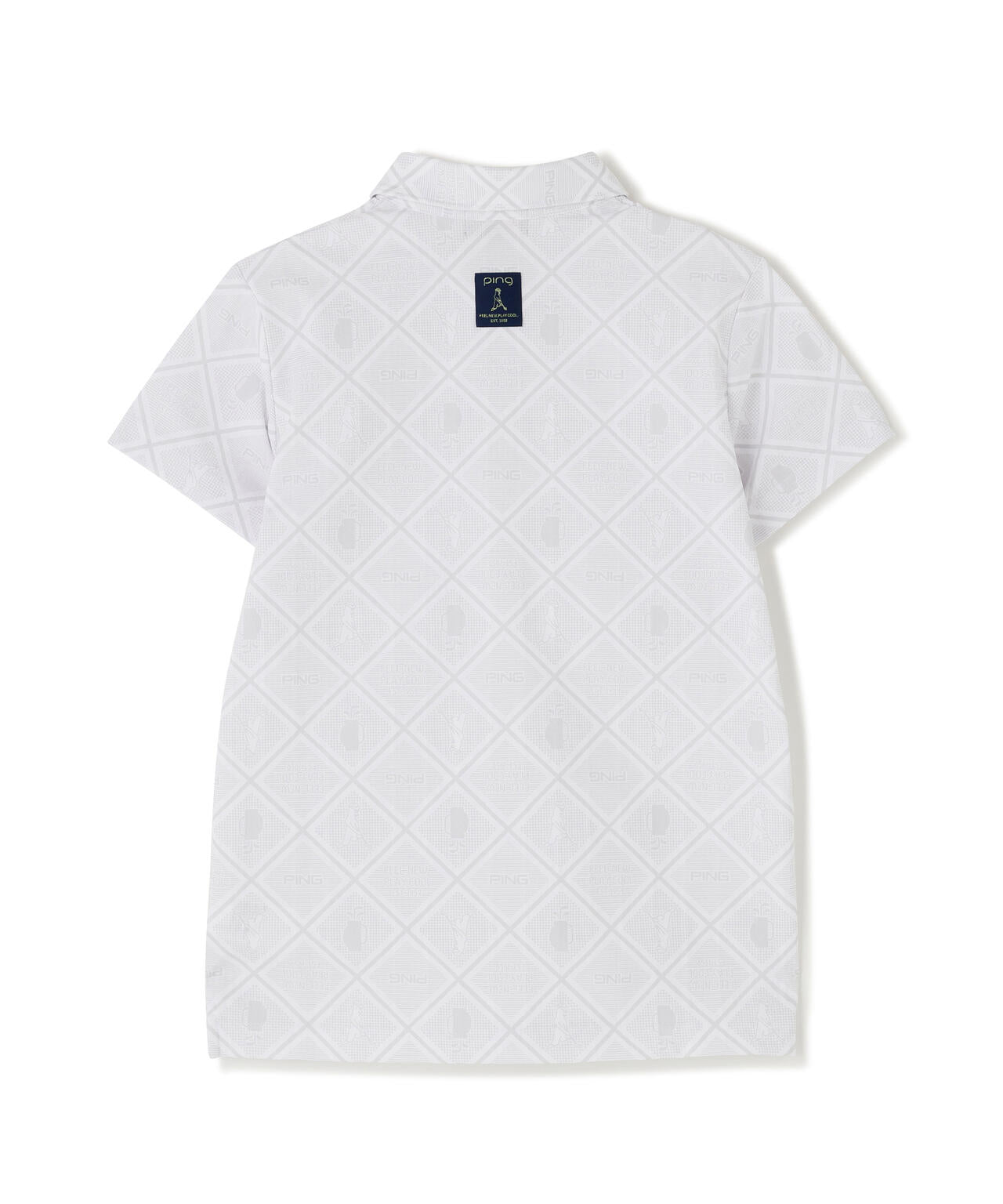 【PING APPAREL】バイアスチェックプリントEPIX変形ストレッチサッカー半袖ポロシャツ <NATIVE> (LADIES)