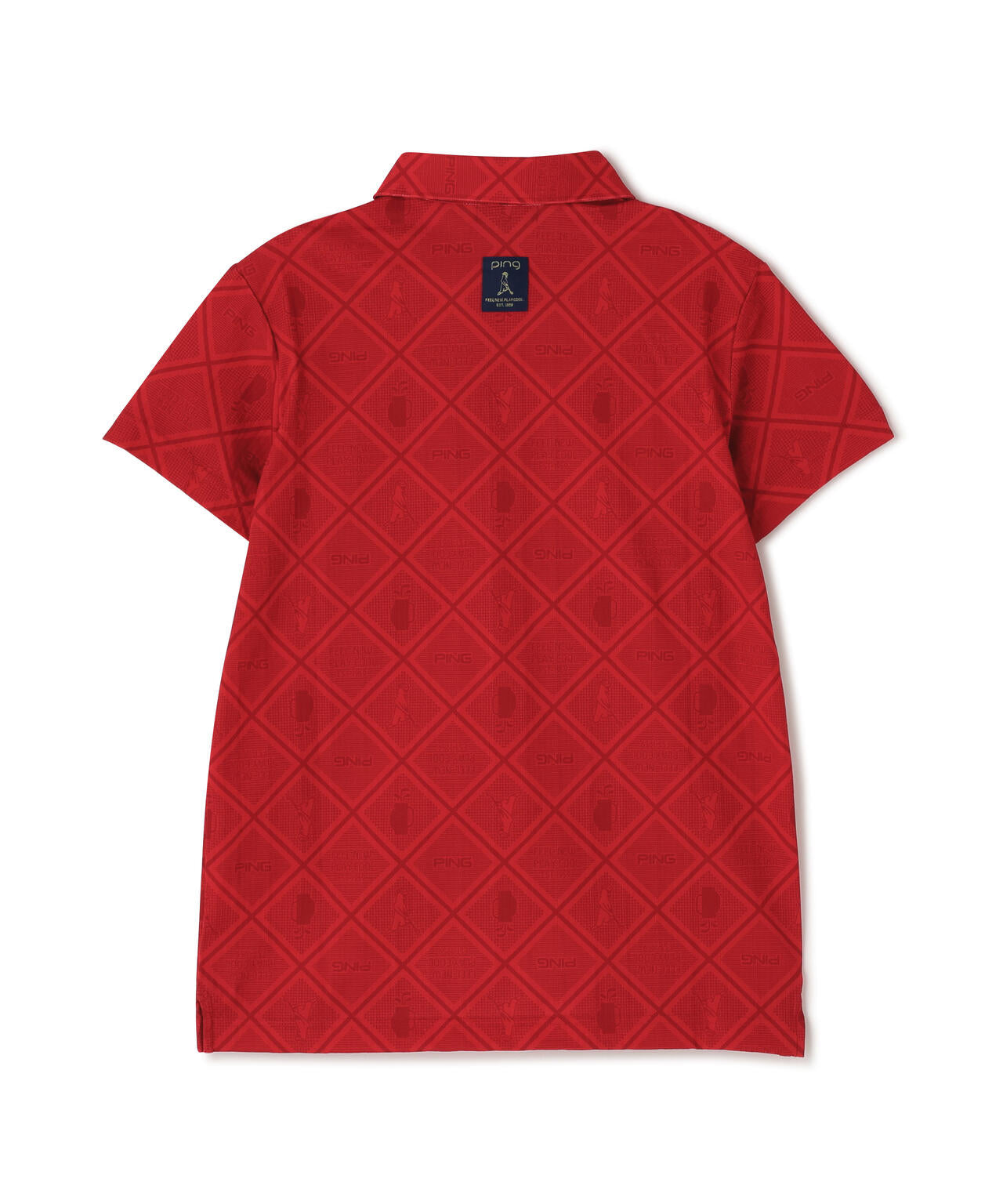 【PING APPAREL】バイアスチェックプリントEPIX変形ストレッチサッカー半袖ポロシャツ <NATIVE> (LADIES)