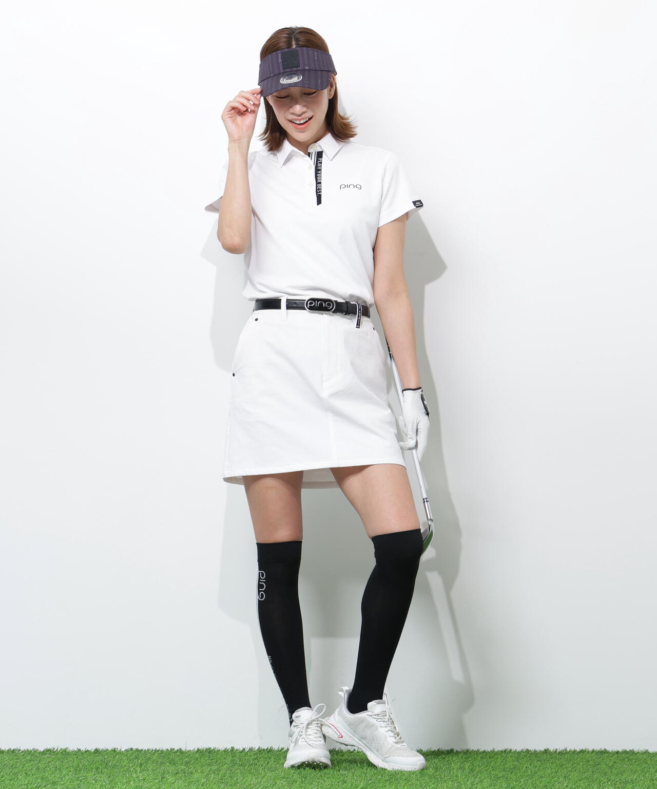 【PING APPAREL】サンベール×クールフローロゴリブ半袖ポロシャツ <PERFORMANCE> (LADIES)