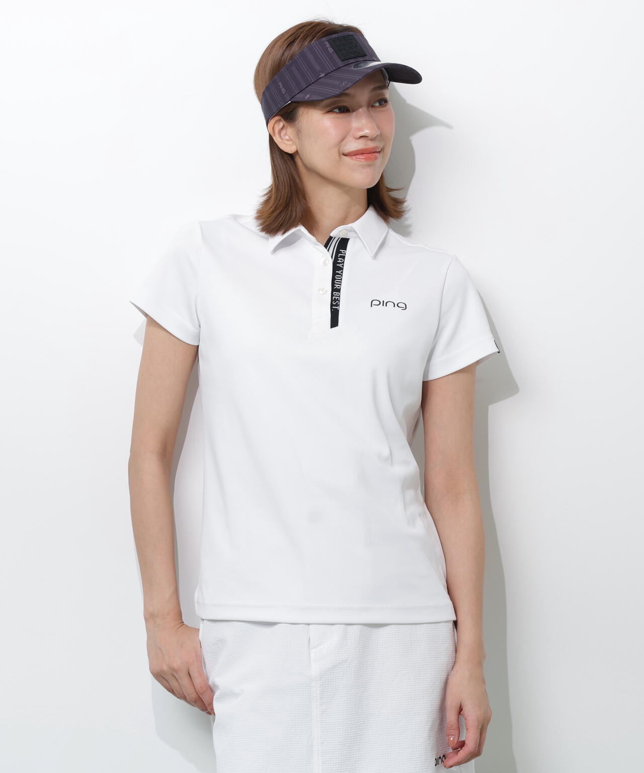 【PING APPAREL】サンベール×クールフローロゴリブ半袖ポロシャツ <PERFORMANCE> (LADIES)