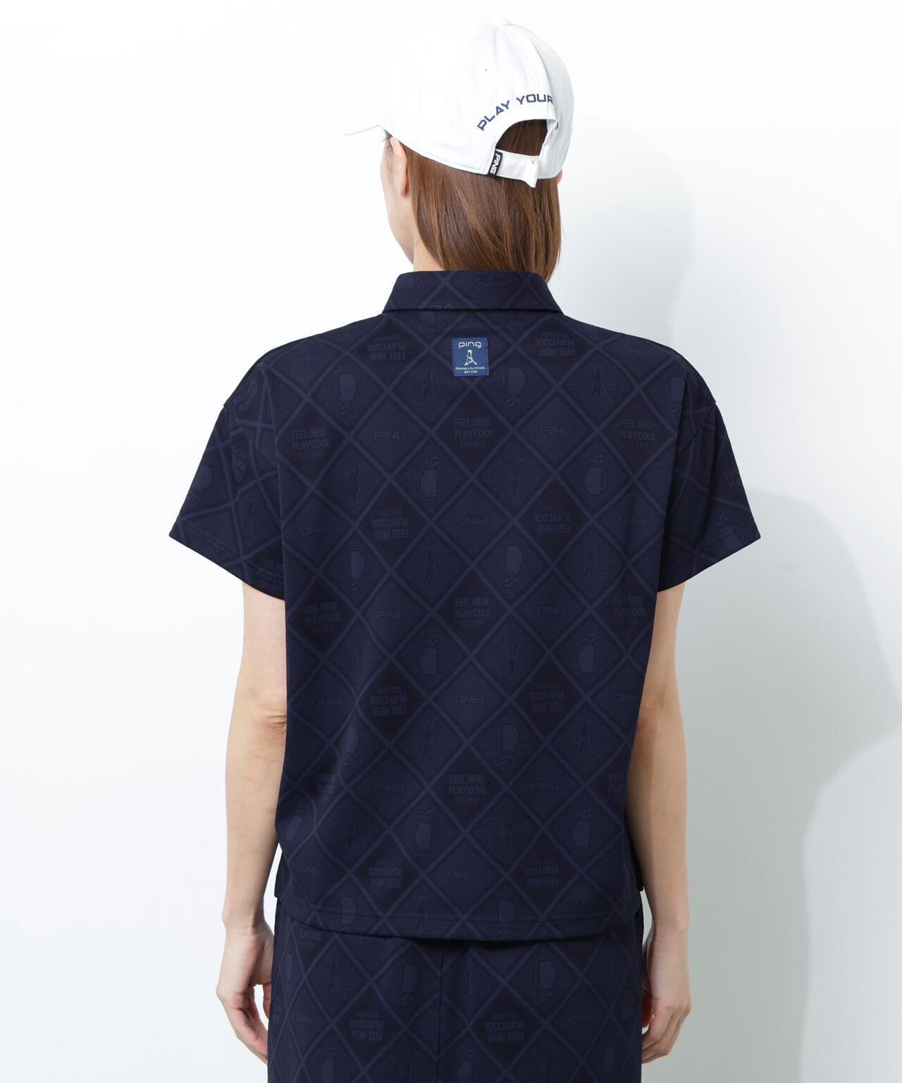 【PING APPAREL】全方向ストレッチMr.PINGジャガード半袖リラックスポロシャツ <NATIVE> (LADIES)