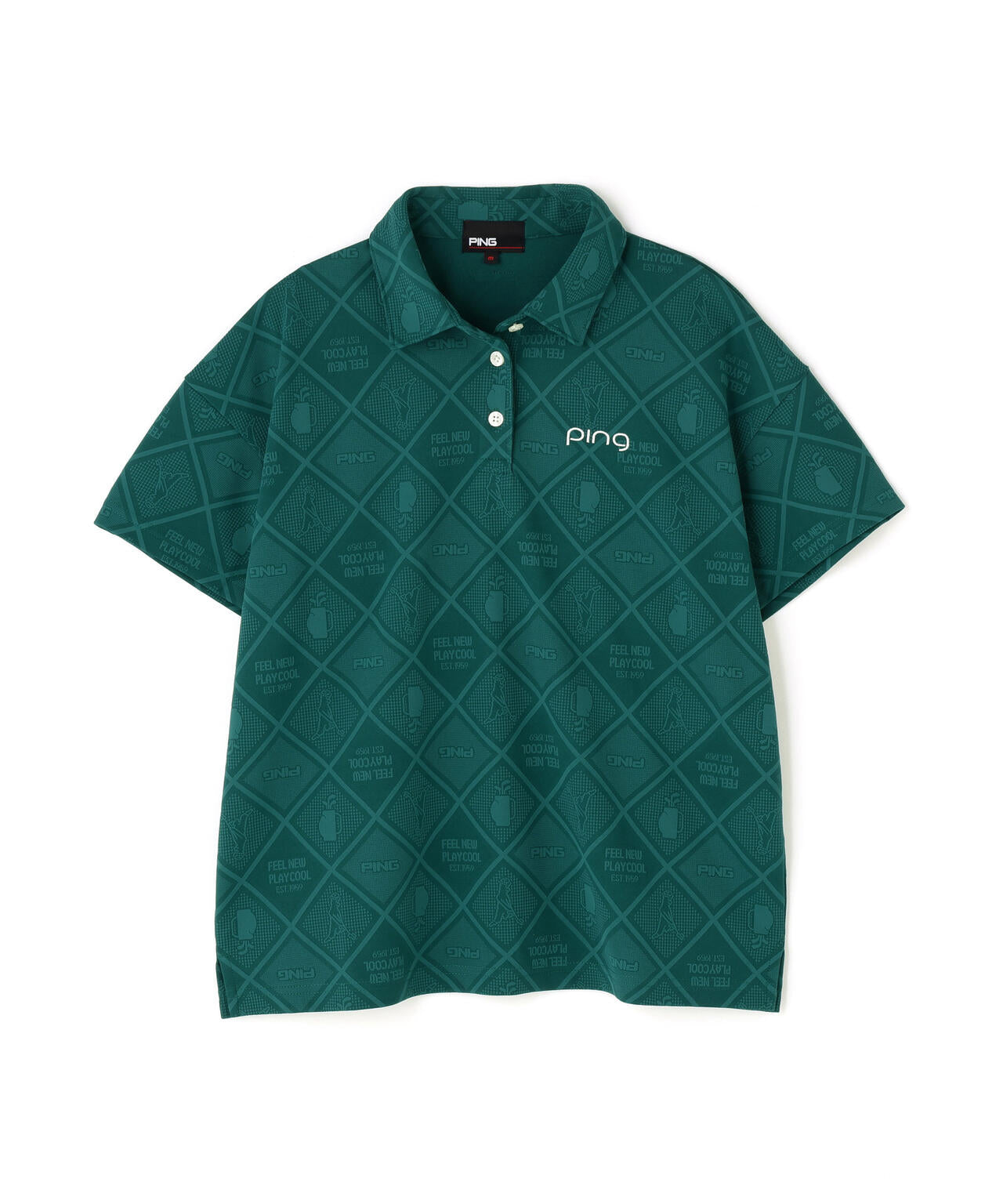 【PING APPAREL】全方向ストレッチMr.PINGジャガード半袖リラックスポロシャツ <NATIVE> (LADIES)