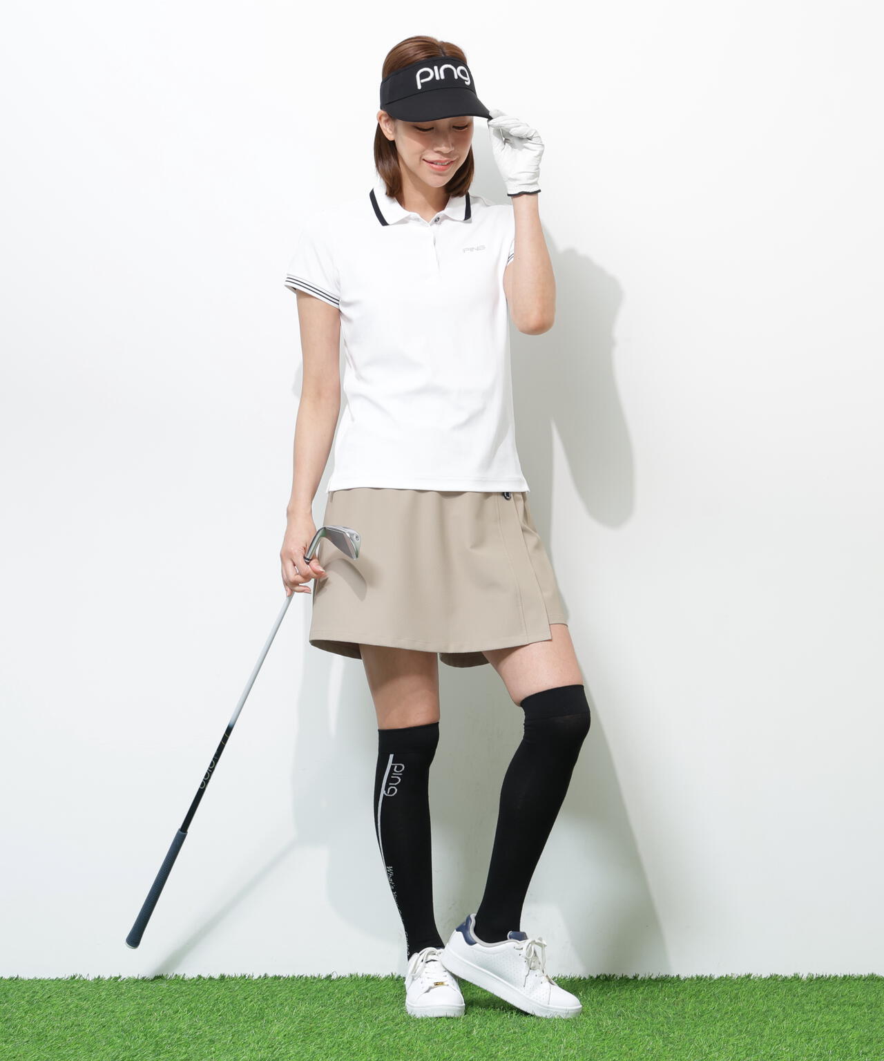 【PING APPAREL】【接触冷感・UVカット】スーパーシェルター06半袖ポロシャツ <GOLD> (LADIES)