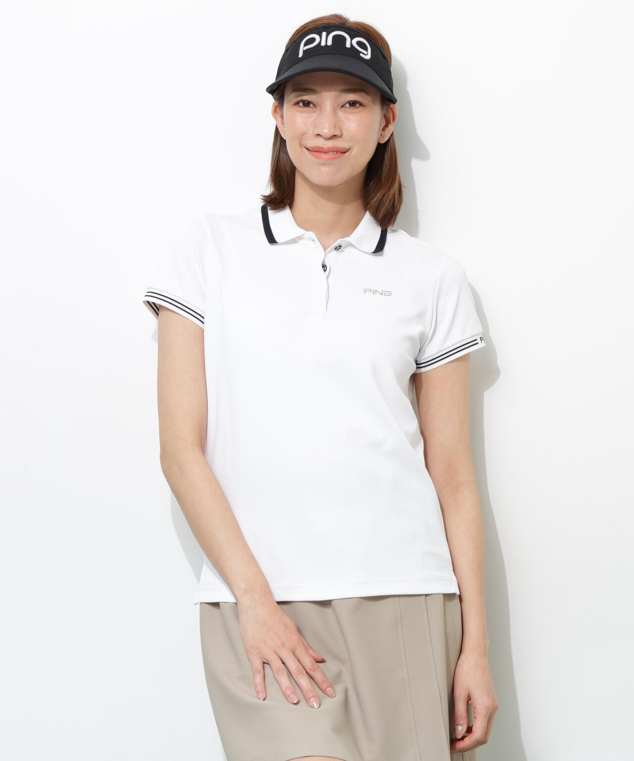 【PING APPAREL】【接触冷感・UVカット】スーパーシェルター06半袖ポロシャツ <GOLD> (LADIES)