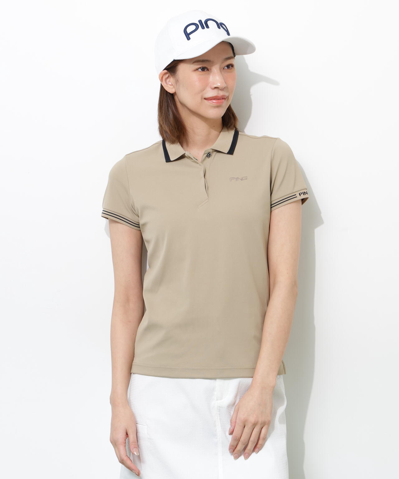 【PING APPAREL】スーパーシェルター06半袖ポロシャツ <GOLD> (LADIES)