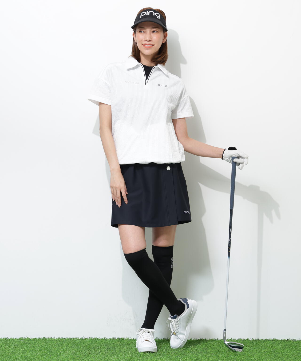 【PING APPAREL】PEサッカー半袖ポロシャツ <GOLD> (LADIES)