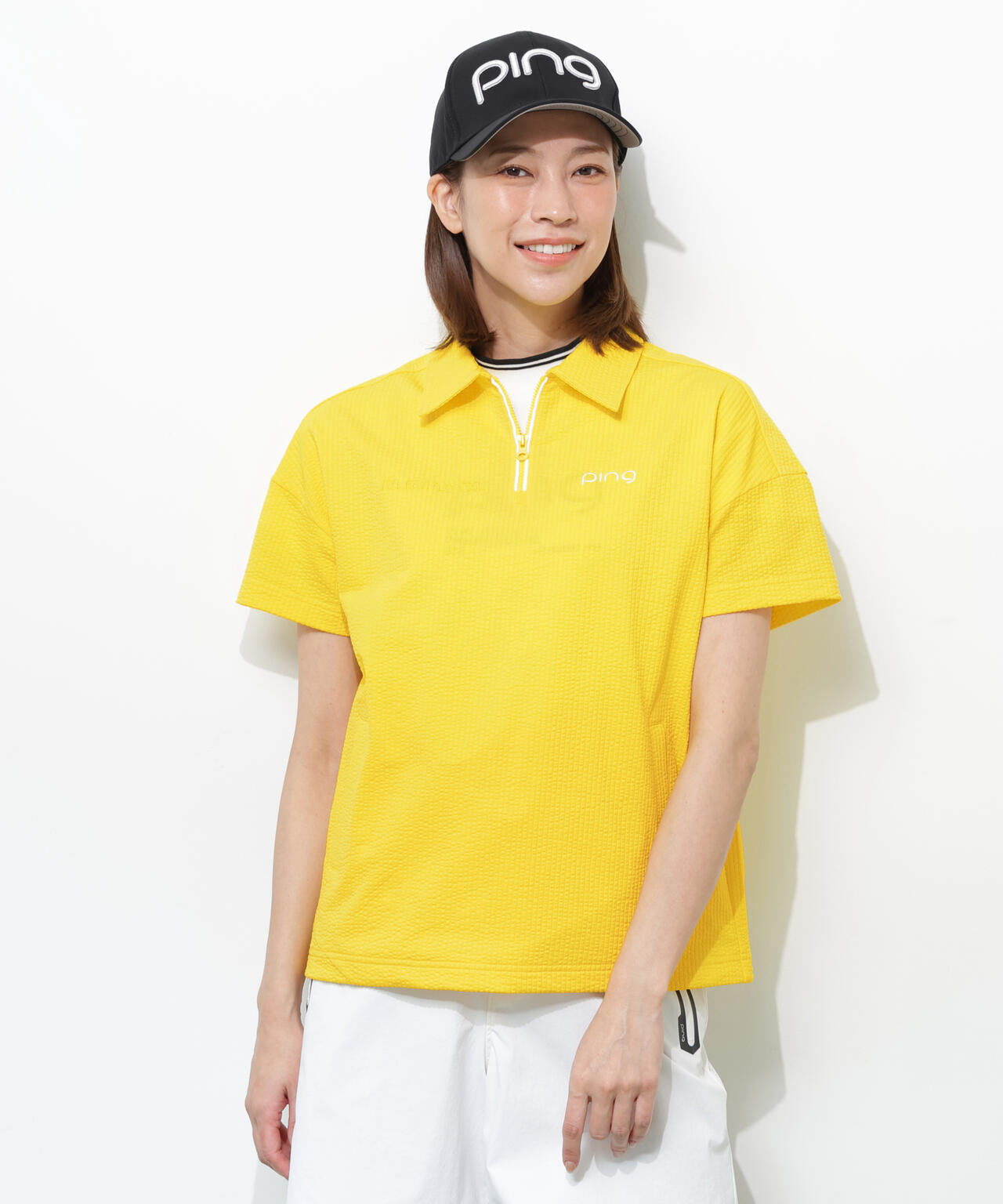 【PING APPAREL】PEサッカー半袖ポロシャツ <GOLD> (LADIES)