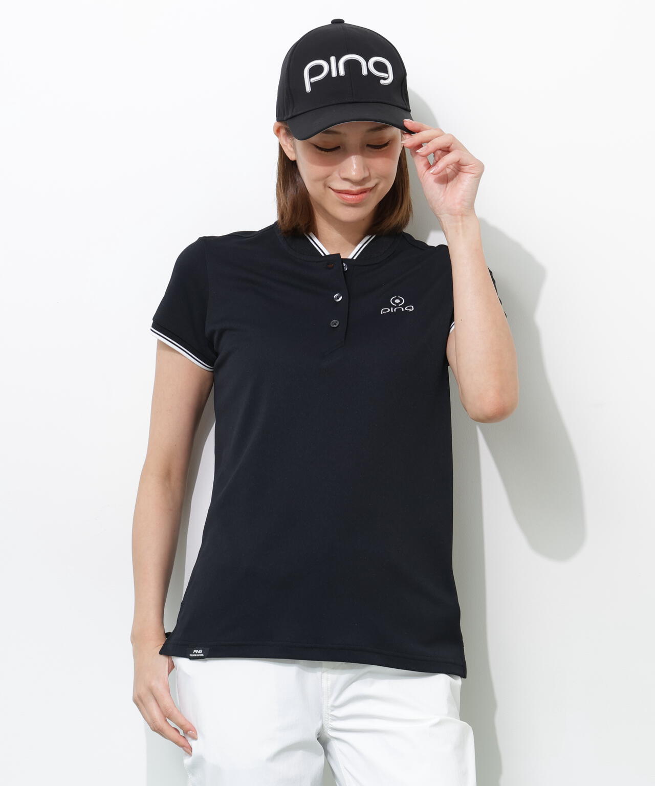【PING APPAREL】スーパーシェルター06ラインリブ半袖カノコポロシャツ <PERFORMANCE> (LADIES)