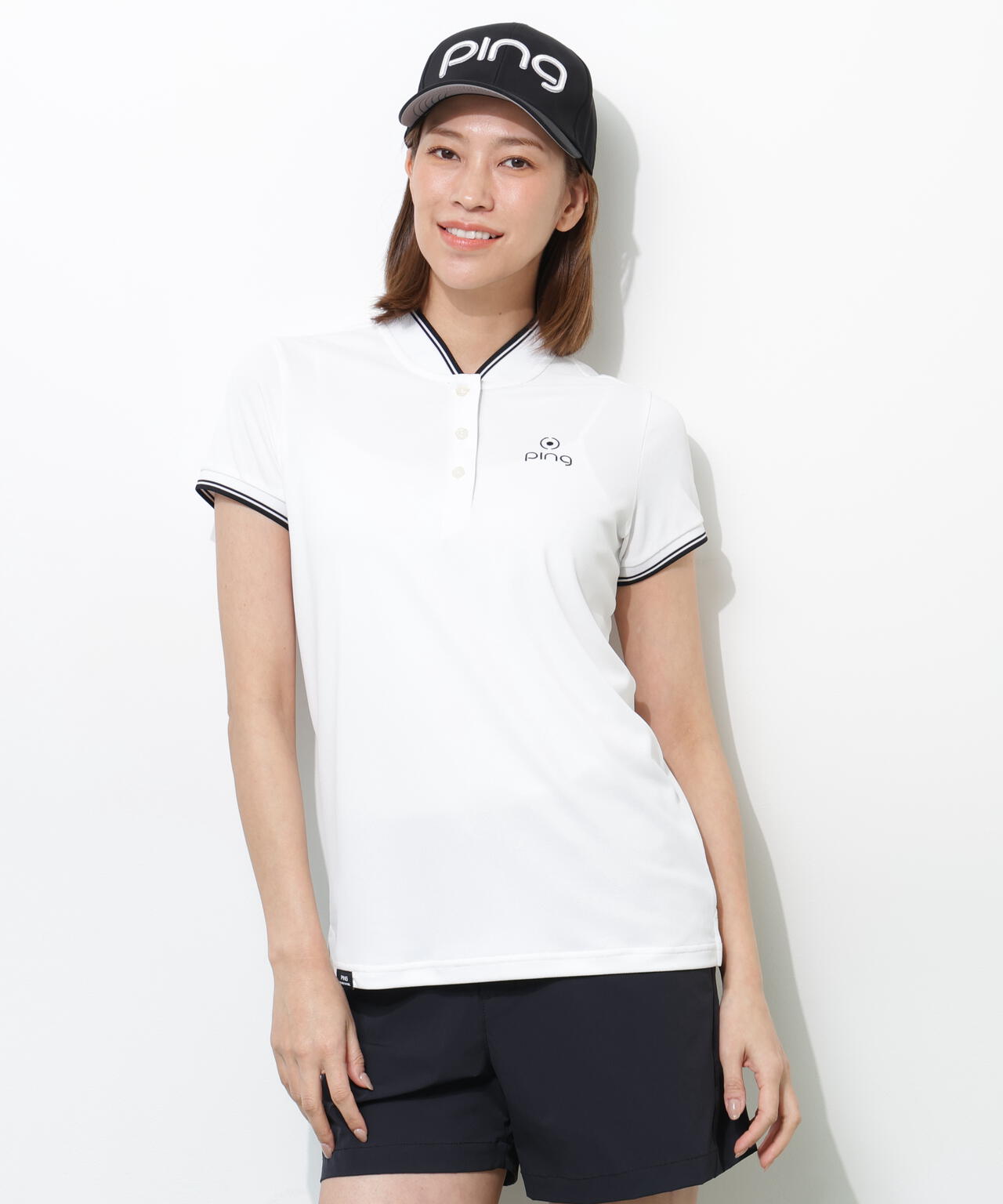【PING APPAREL】スーパーシェルター06ラインリブ半袖カノコポロシャツ <PERFORMANCE> (LADIES)