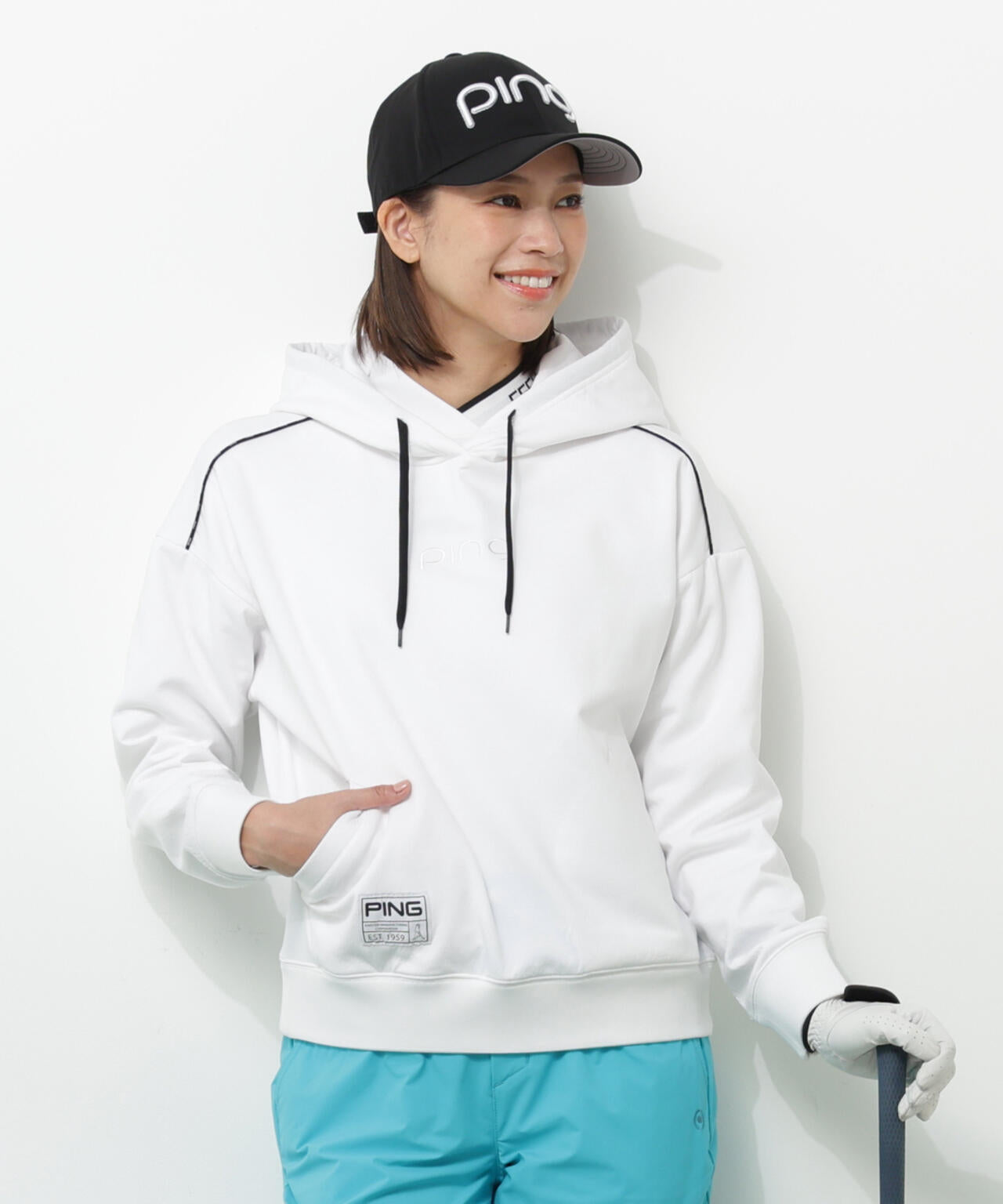 【PING APPAREL】エンボスロゴスウェットフーディプルオーバー <GOLD> (LADIES)