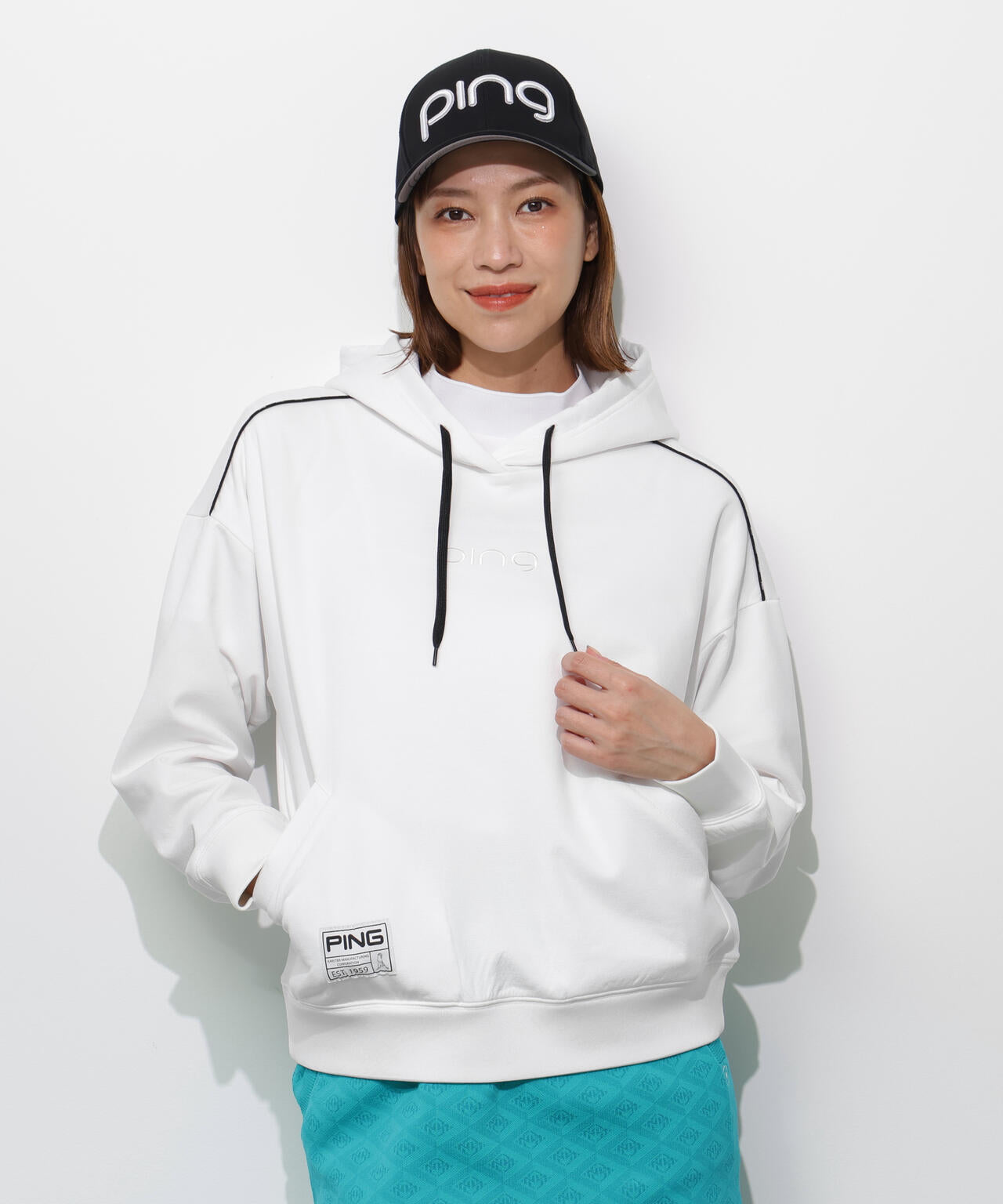 【PING APPAREL】エンボスロゴスウェットフーディプルオーバー <GOLD> (LADIES)