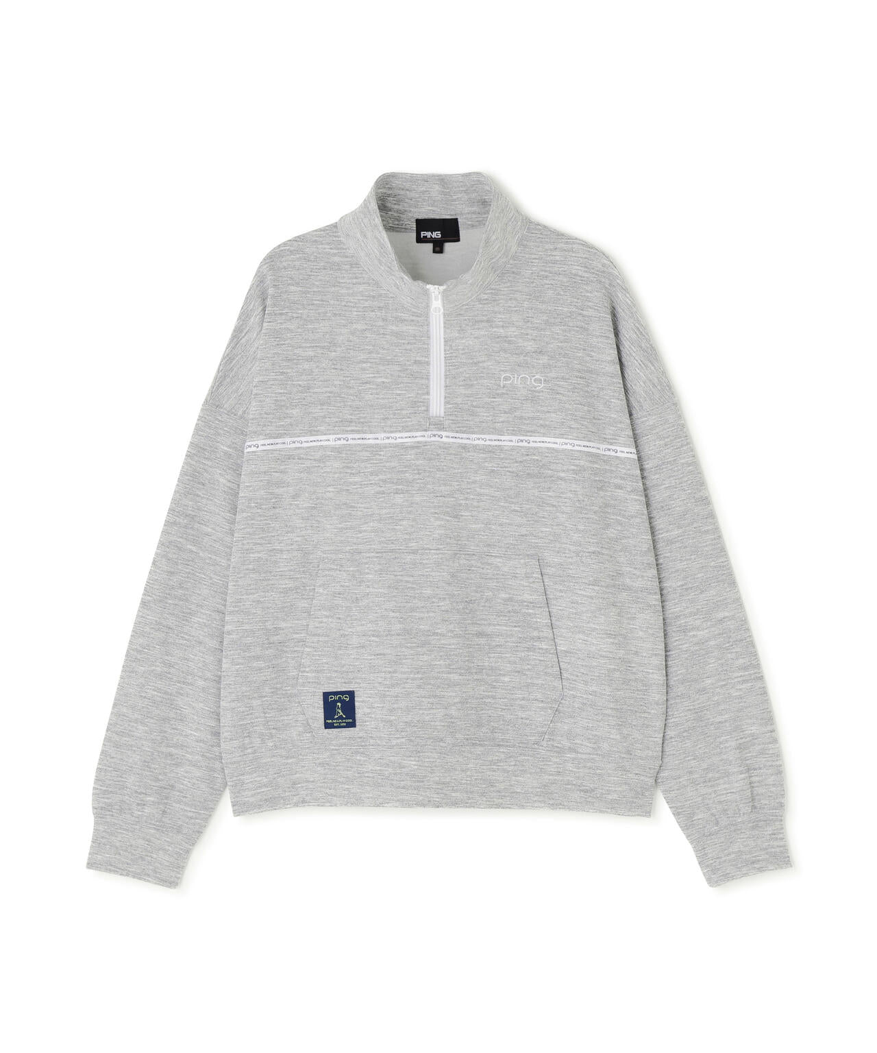 【PING APPAREL】全方向ストレッチダブルフェイスドライミックスアイストーンハーフジップカットソー<NATIVE> (LADIES)