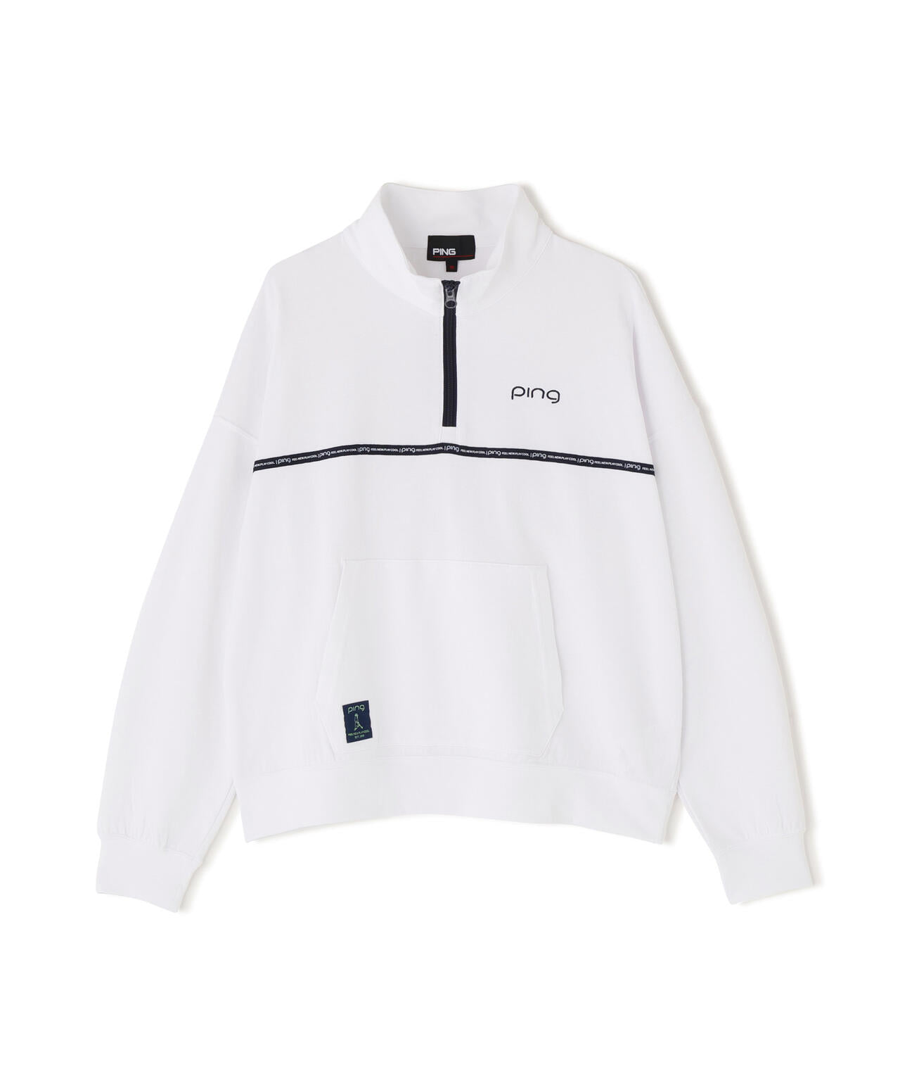 【PING APPAREL】全方向ストレッチダブルフェイスドライミックスアイストーンハーフジップカットソー<NATIVE> (LADIES)