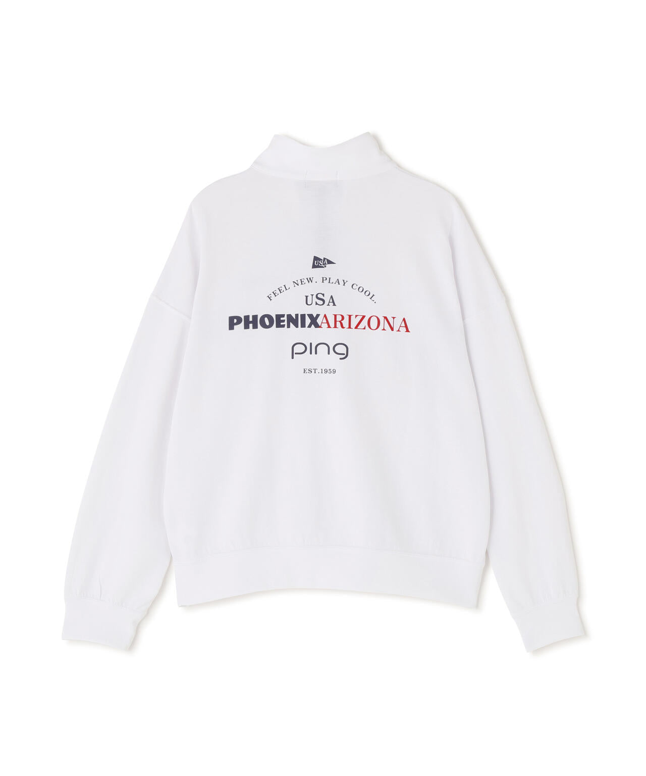 【PING APPAREL】全方向ストレッチダブルフェイスドライミックスアイストーンハーフジップカットソー<NATIVE> (LADIES)