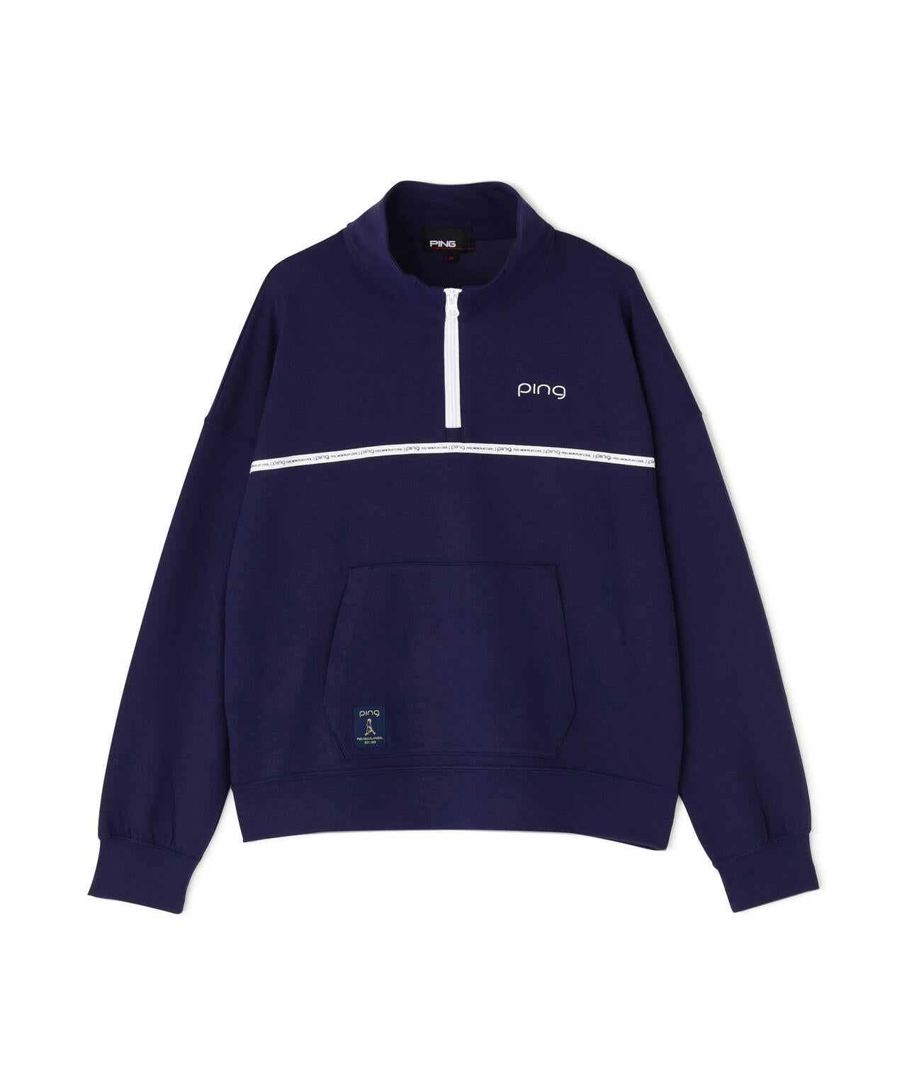 【PING APPAREL】全方向ストレッチダブルフェイスドライミックスアイストーンハーフジップカットソー<NATIVE> (LADIES)