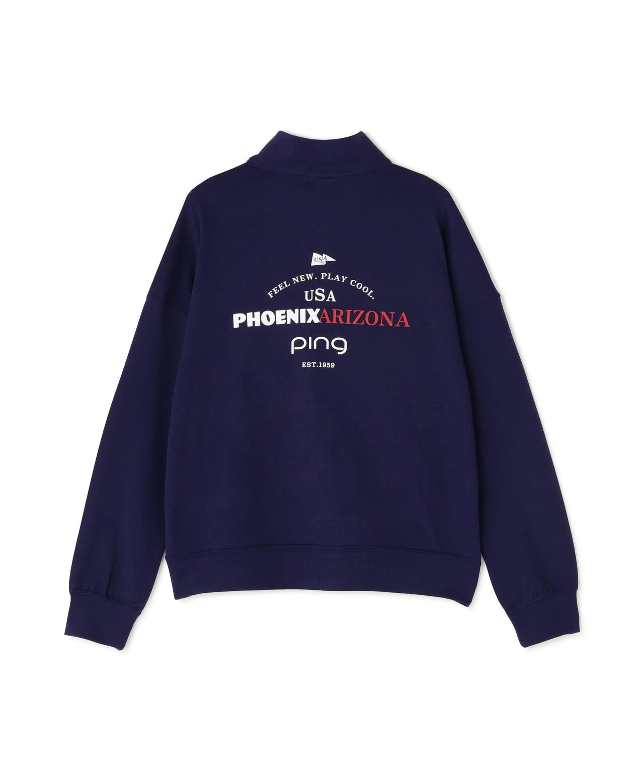 【PING APPAREL】全方向ストレッチダブルフェイスドライミックスアイストーンハーフジップカットソー<NATIVE> (LADIES)