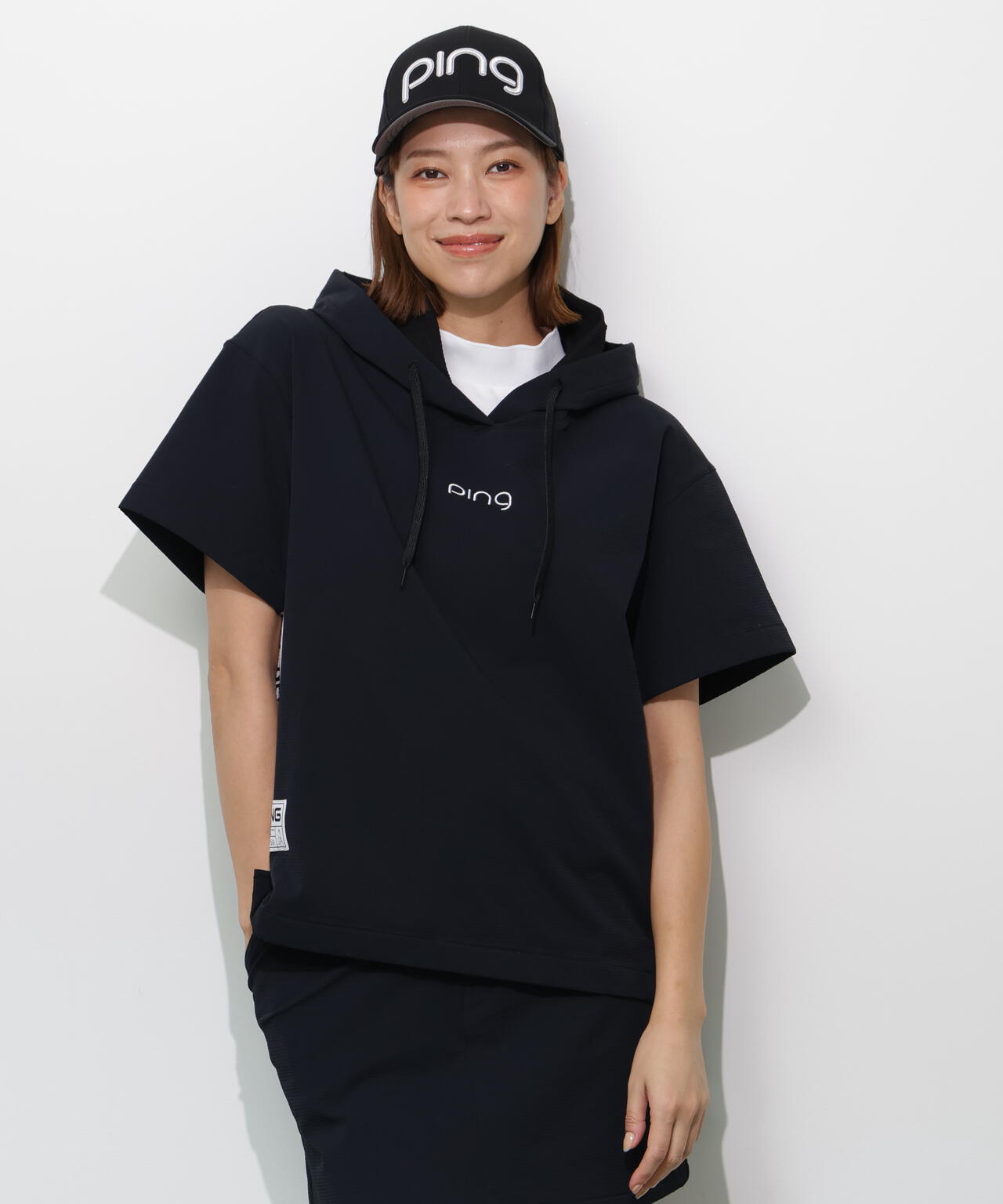 【PING APPAREL】半袖フーディプルオーバー <GOLD> (LADIES)
