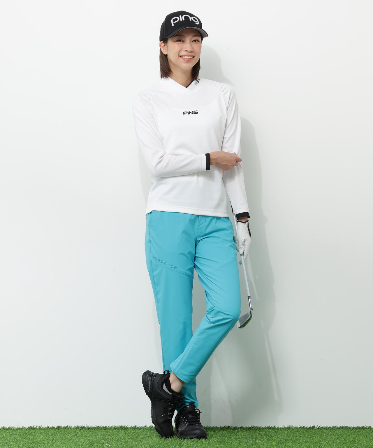 【PING APPAREL】冷感ポンチハイネックシャツ <GOLD> (LADIES)