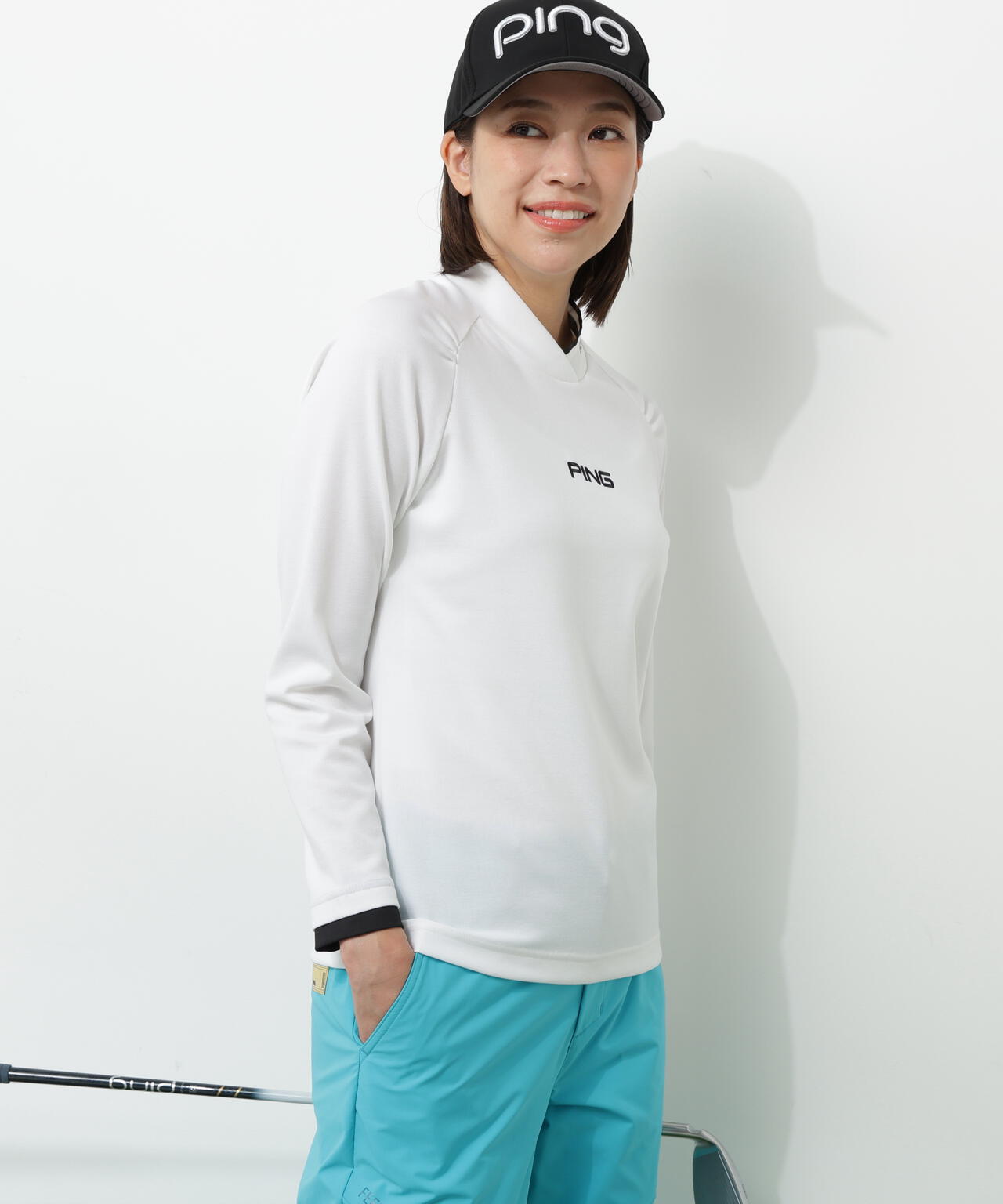 【PING APPAREL】冷感ポンチハイネックシャツ <GOLD> (LADIES)