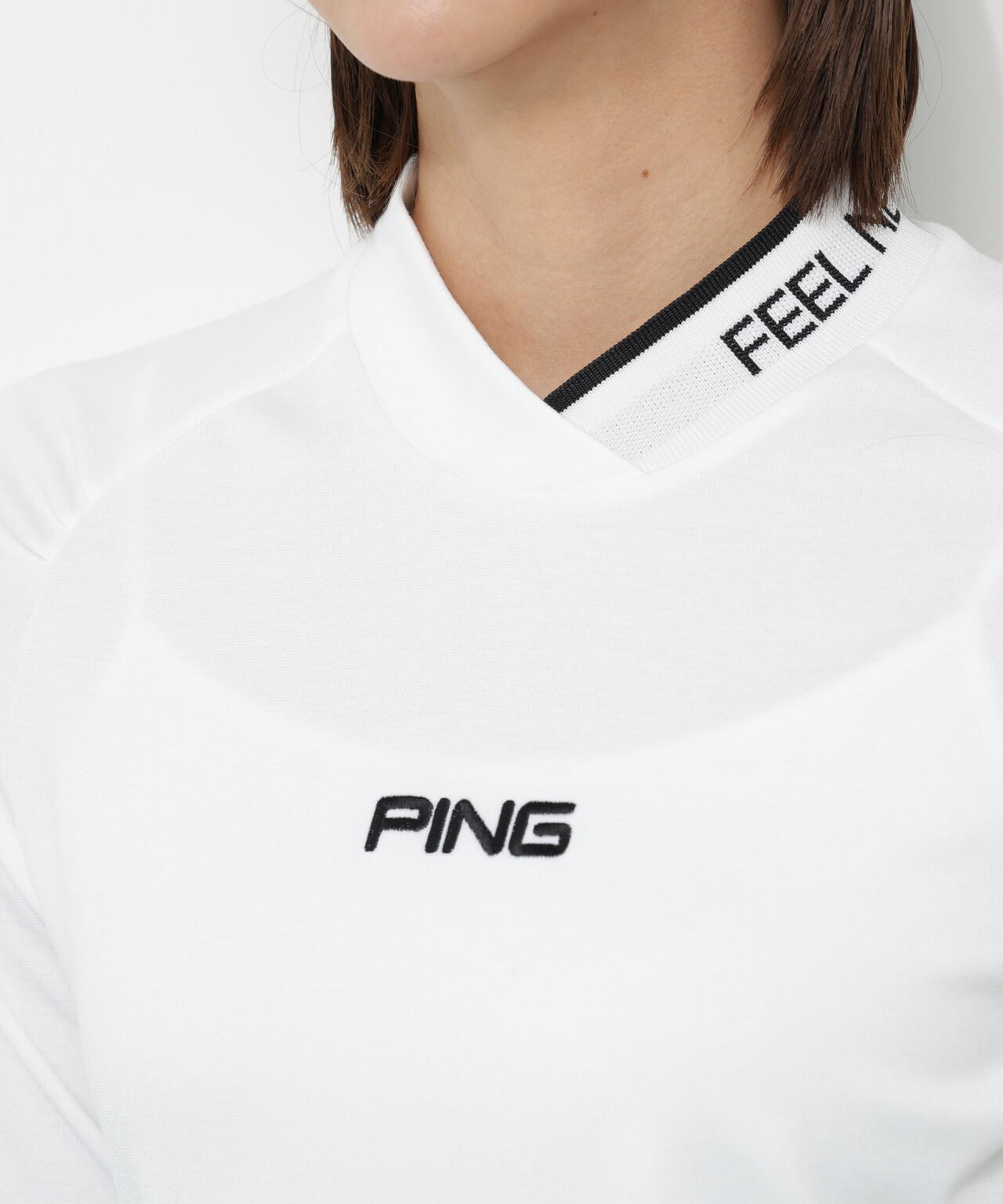 【PING APPAREL】冷感ポンチハイネックシャツ <GOLD> (LADIES)
