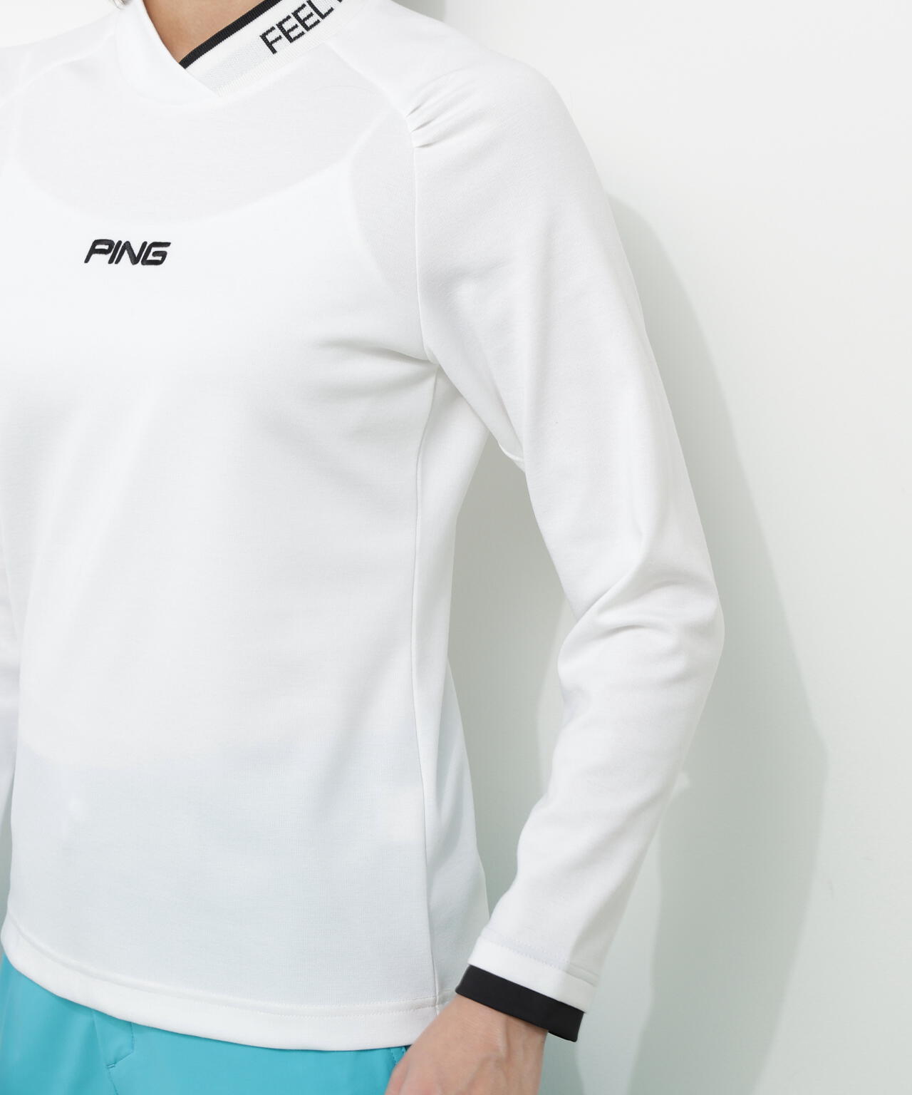 【PING APPAREL】冷感ポンチハイネックシャツ <GOLD> (LADIES)