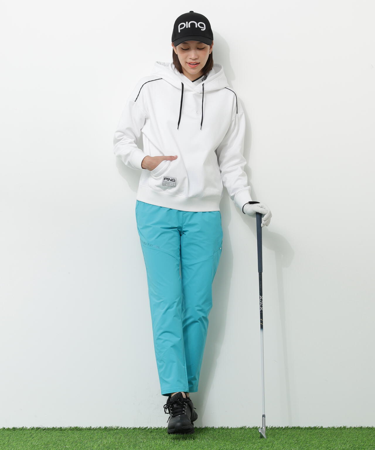 【PING APPAREL】冷感ポンチハイネックシャツ <GOLD> (LADIES)
