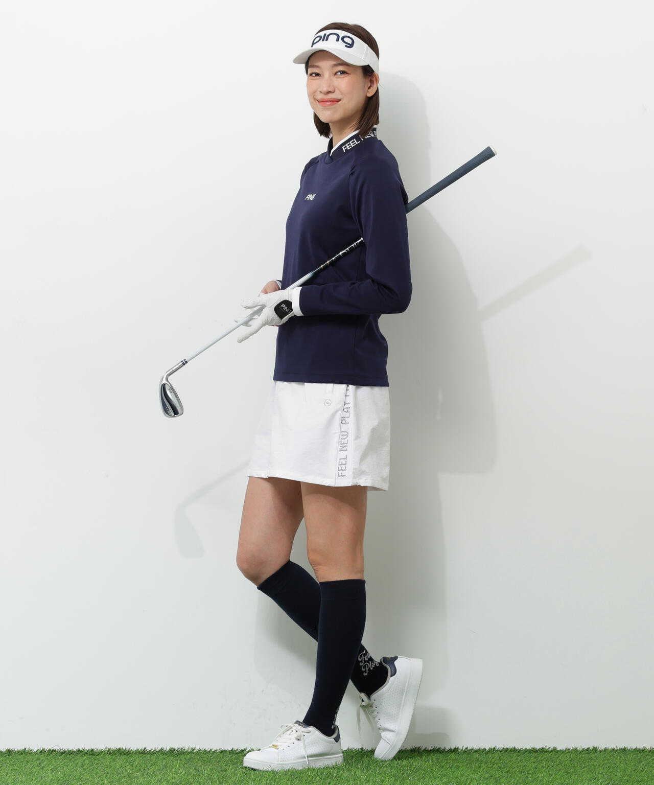 【PING APPAREL】冷感ポンチハイネックシャツ <GOLD> (LADIES)