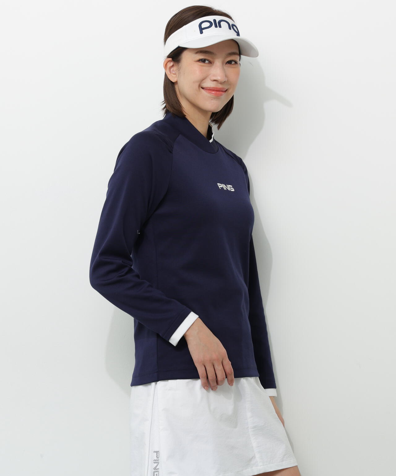 【PING APPAREL】冷感ポンチハイネックシャツ <GOLD> (LADIES)