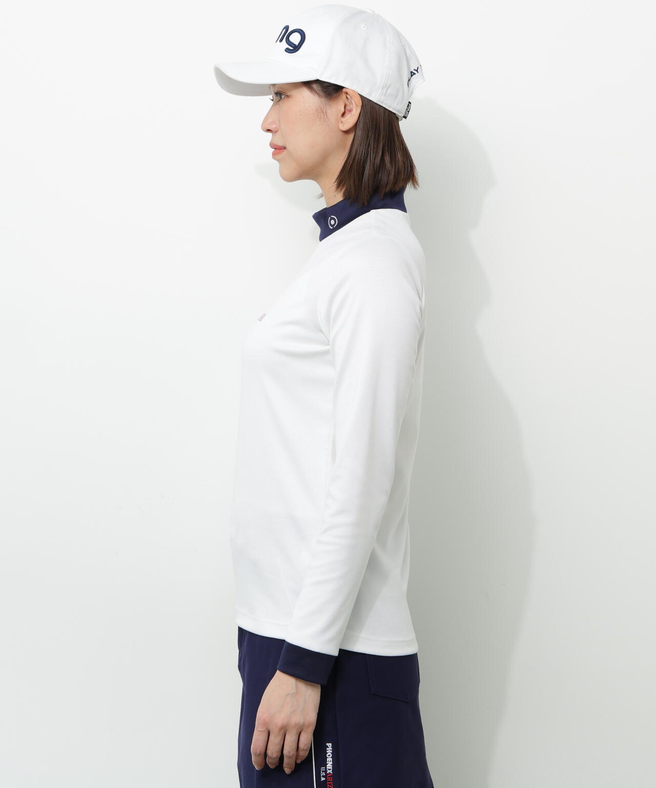【PING APPAREL】冷感ポンチバイカラーハイネックシャツ <NATIVE> (LADIES)