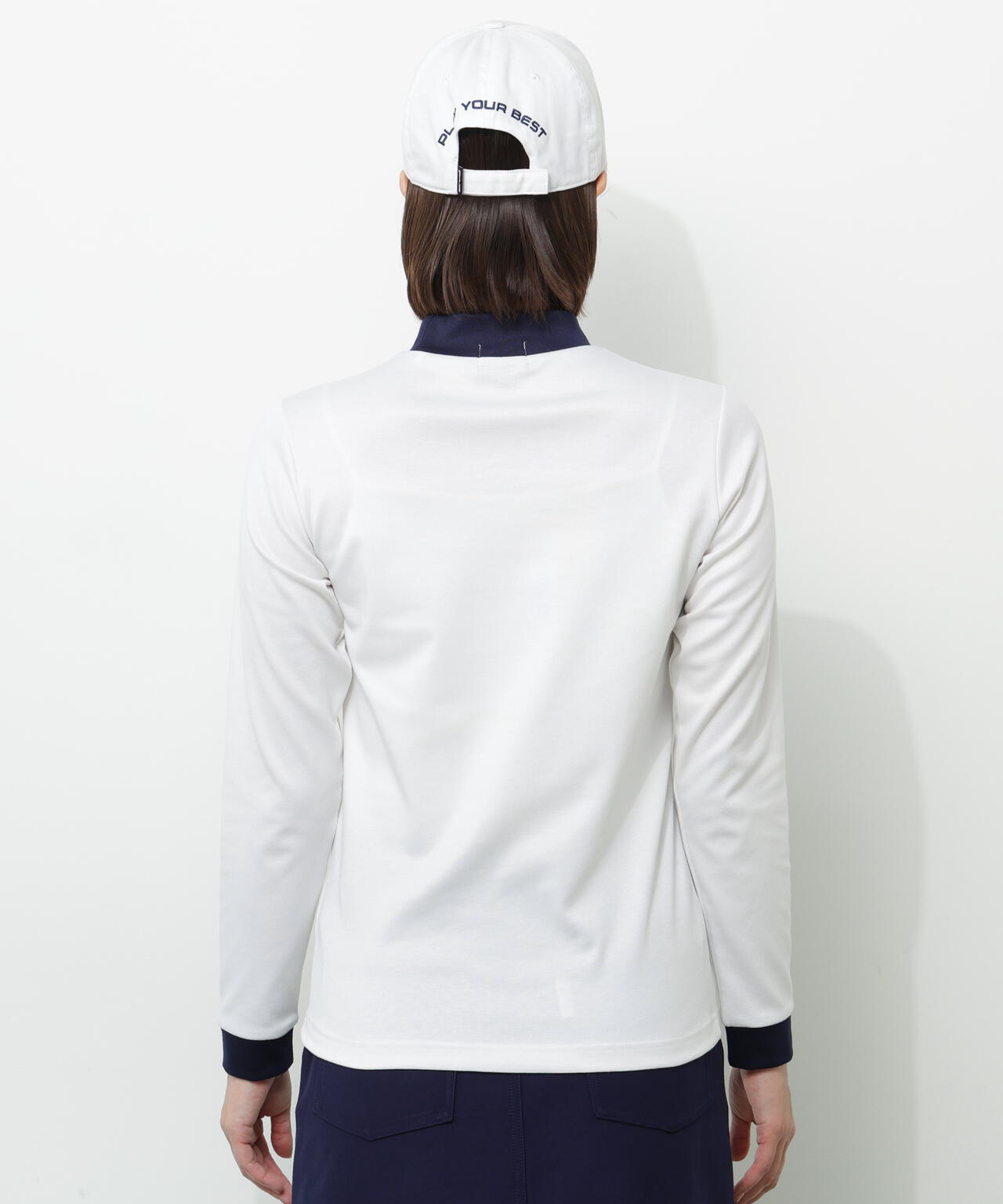 【PING APPAREL】冷感ポンチバイカラーハイネックシャツ <NATIVE> (LADIES)