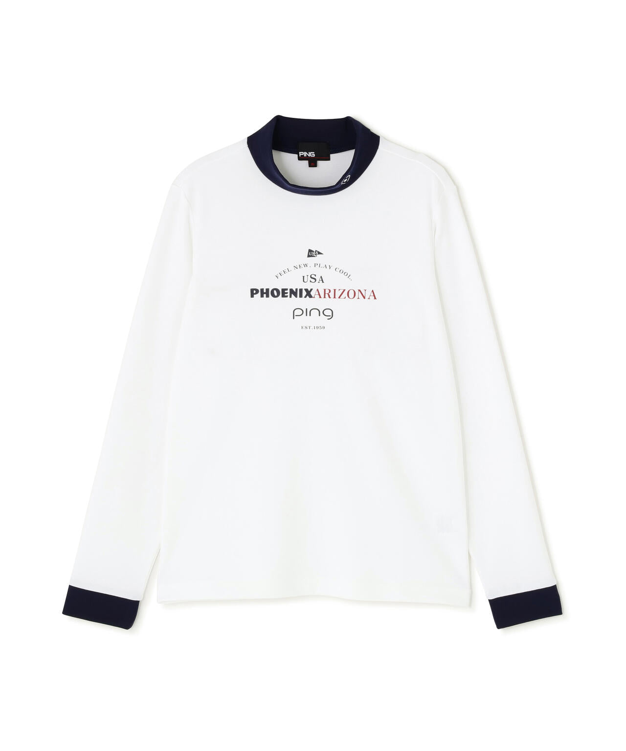 【PING APPAREL】冷感ポンチバイカラーハイネックシャツ <NATIVE> (LADIES)