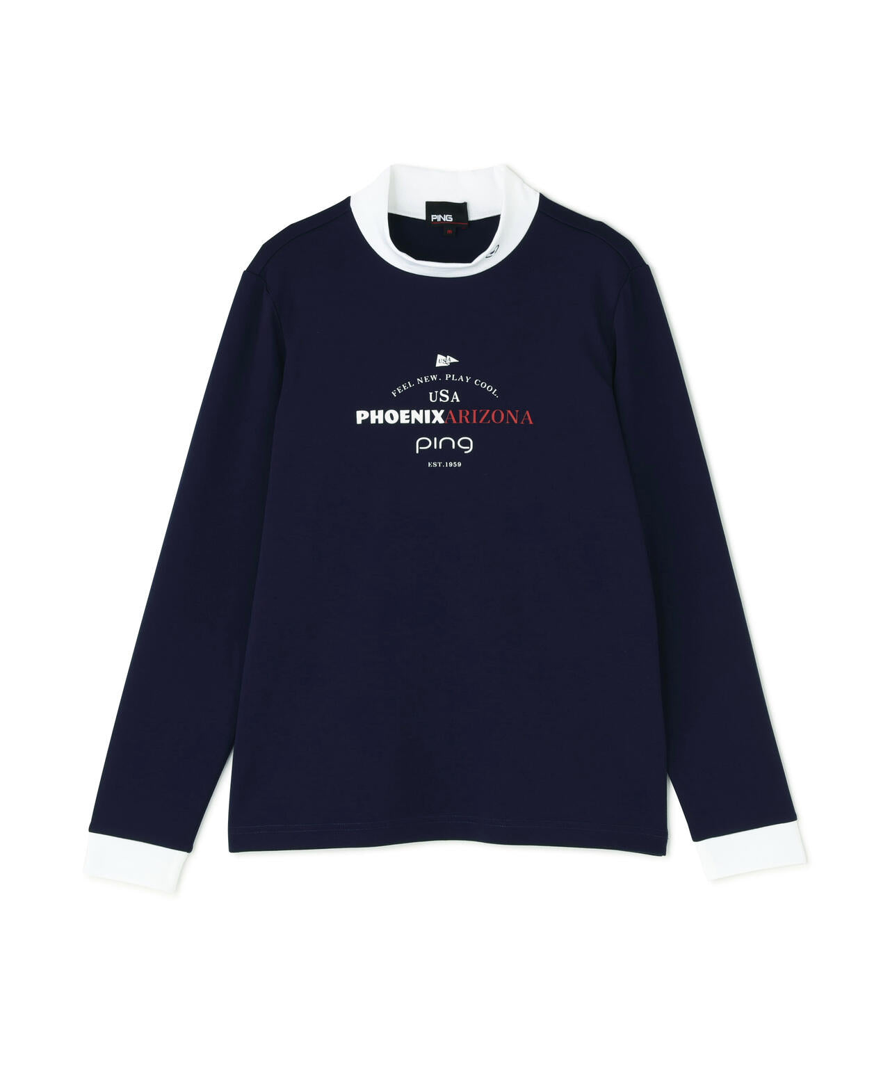 【PING APPAREL】冷感ポンチバイカラーハイネックシャツ <NATIVE> (LADIES)