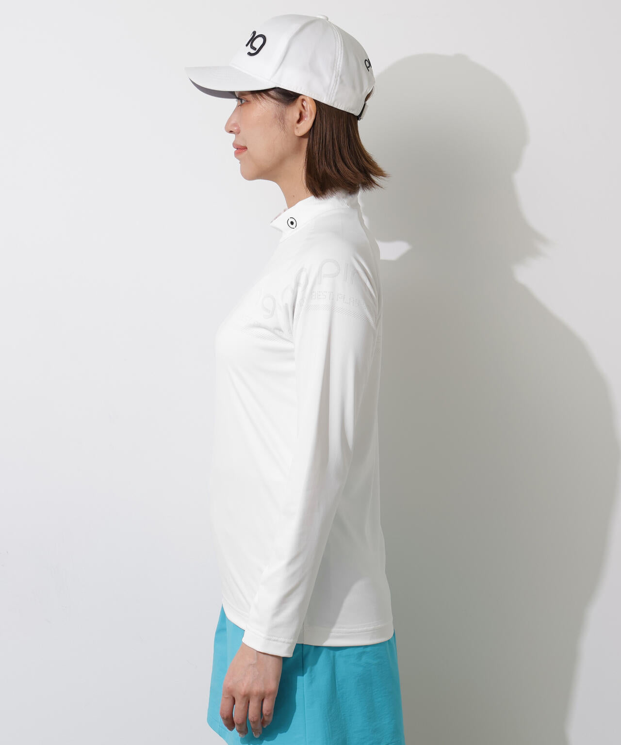 【PING APPAREL】ロゴジャカード長袖ハイネックシャツ <PERFORMANCE> (LADIES)