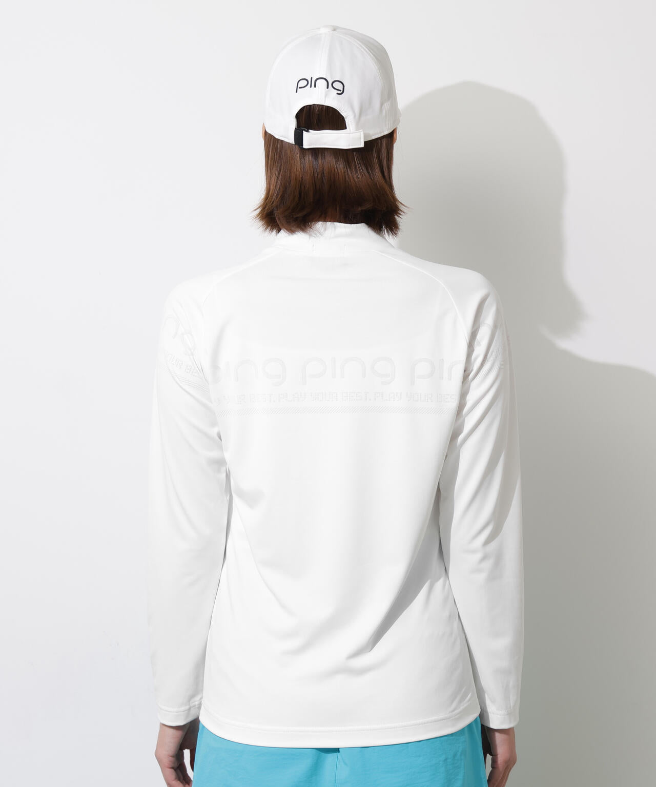 【PING APPAREL】ロゴジャカード長袖ハイネックシャツ <PERFORMANCE> (LADIES)