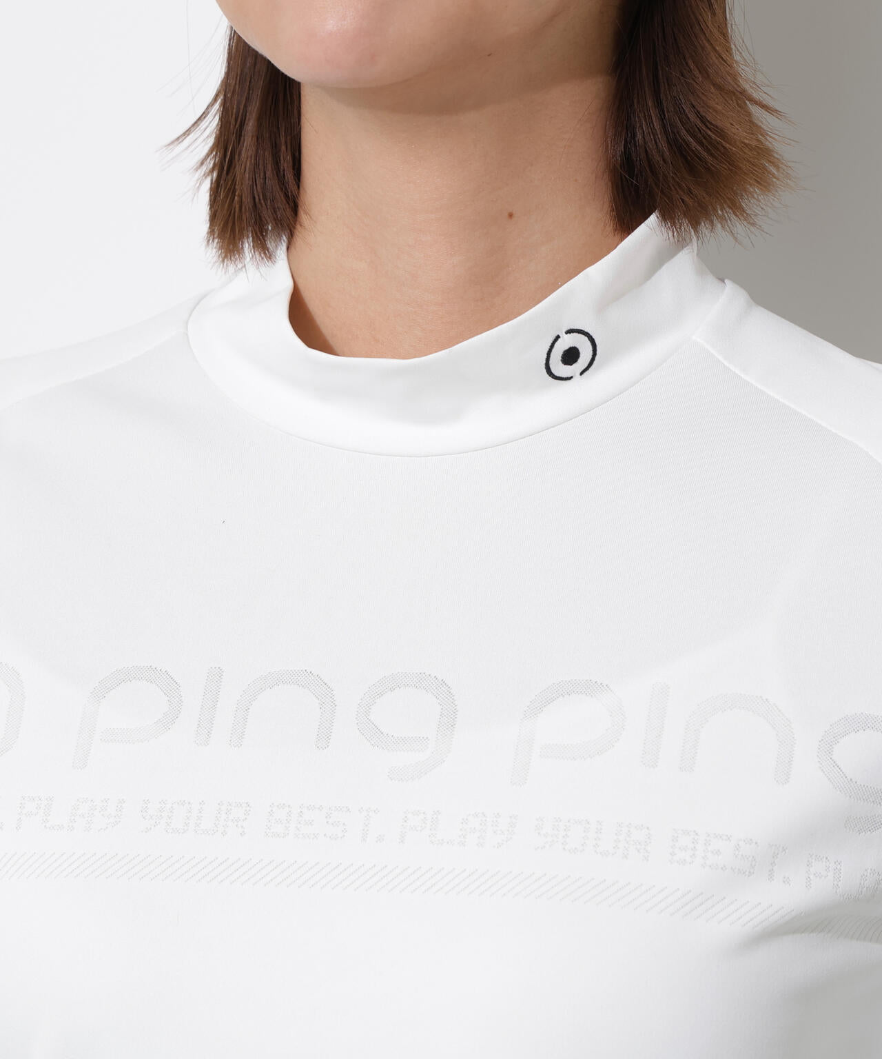 【PING APPAREL】ロゴジャカード長袖ハイネックシャツ <PERFORMANCE> (LADIES)