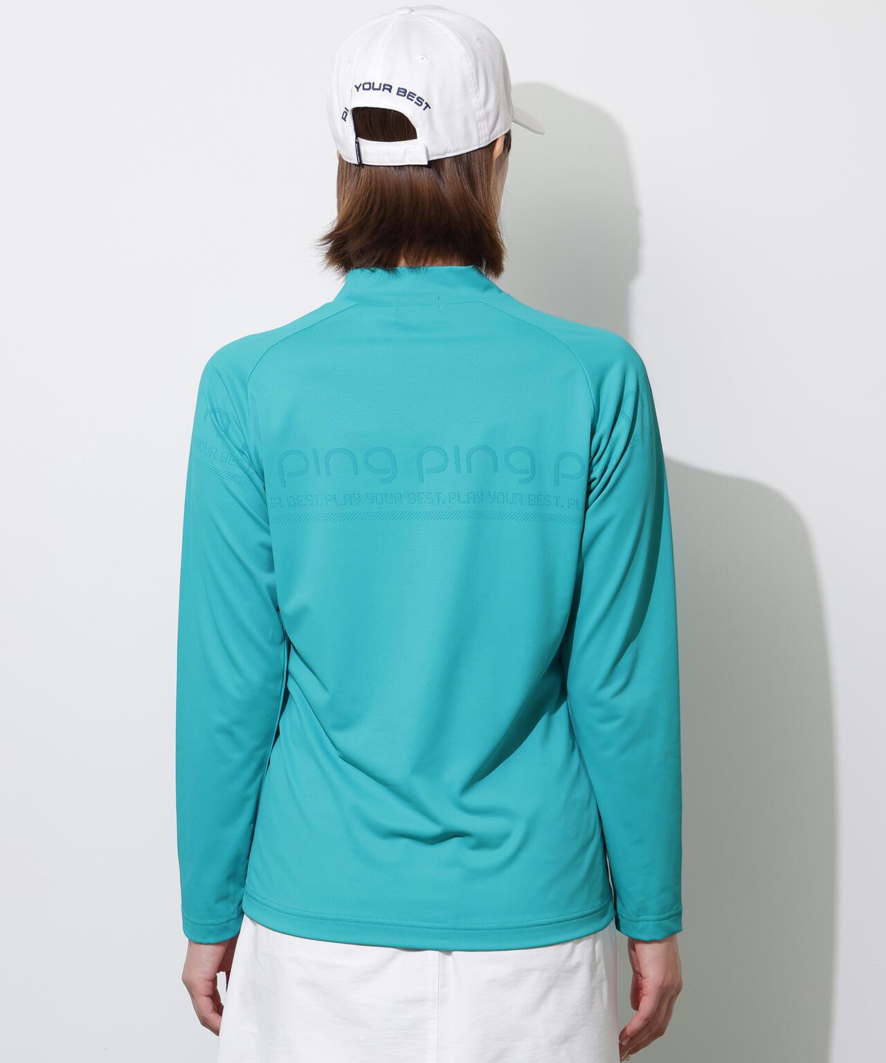 【PING APPAREL】ロゴジャカード長袖ハイネックシャツ <PERFORMANCE> (LADIES)