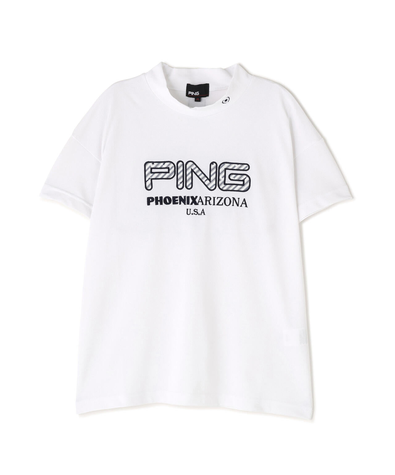 【PING APPAREL】アップリケ半袖ハイネックシャツ <NATIVE> (LADIES)