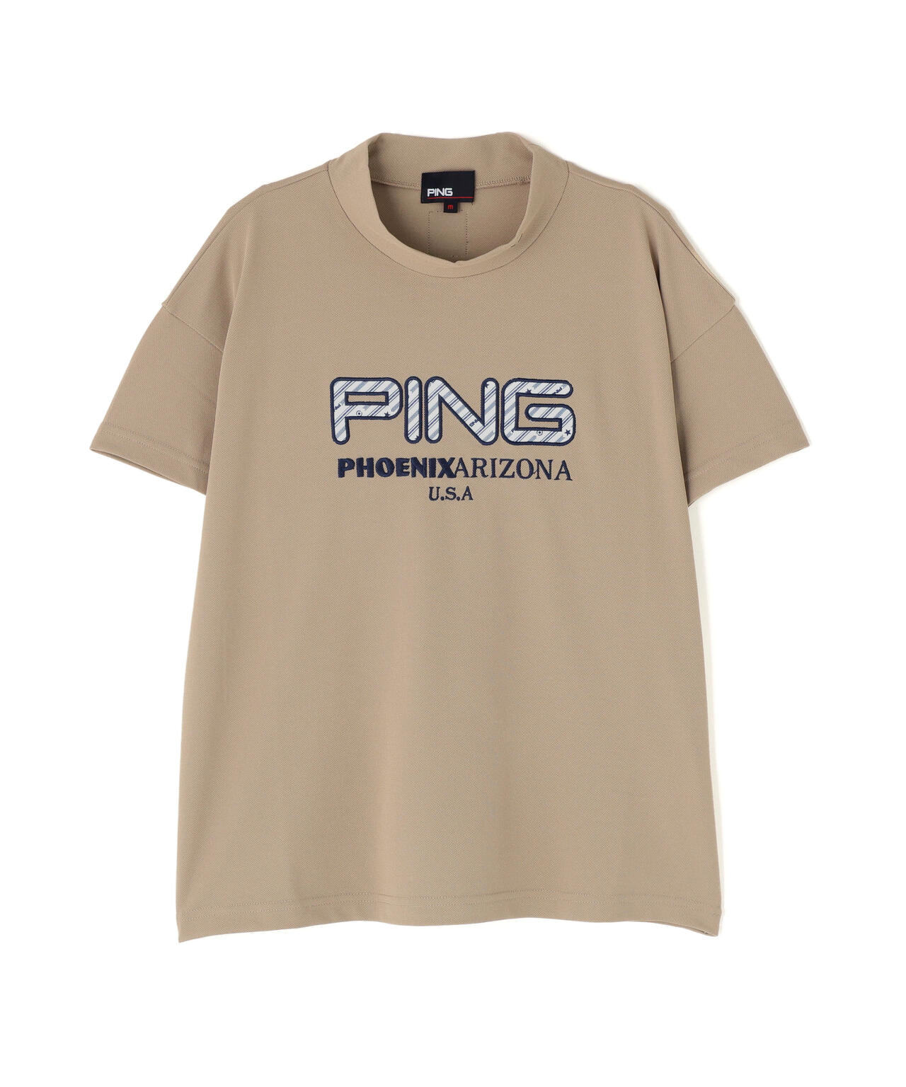 【PING APPAREL】アップリケ半袖ハイネックシャツ <NATIVE> (LADIES)