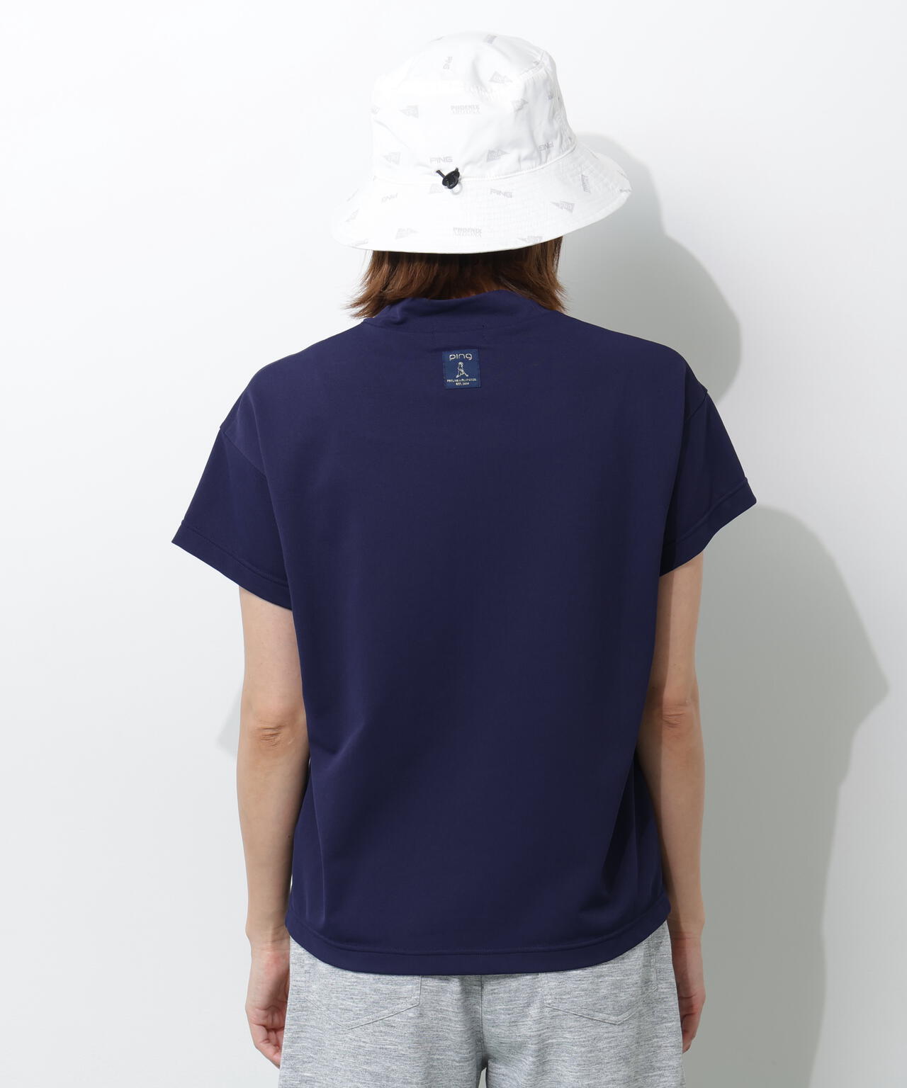【PING APPAREL】アップリケ半袖ハイネックシャツ <NATIVE> (LADIES)