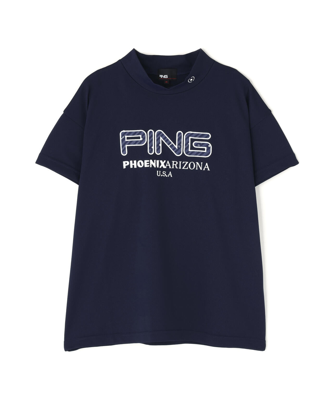 【PING APPAREL】アップリケ半袖ハイネックシャツ <NATIVE> (LADIES)