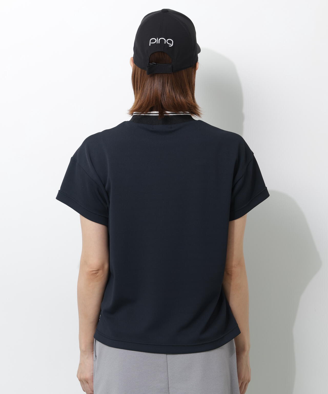 【PING APPAREL】変形カノコ半袖ハイネックカットソー <PERFORMANCE> (LADIES)