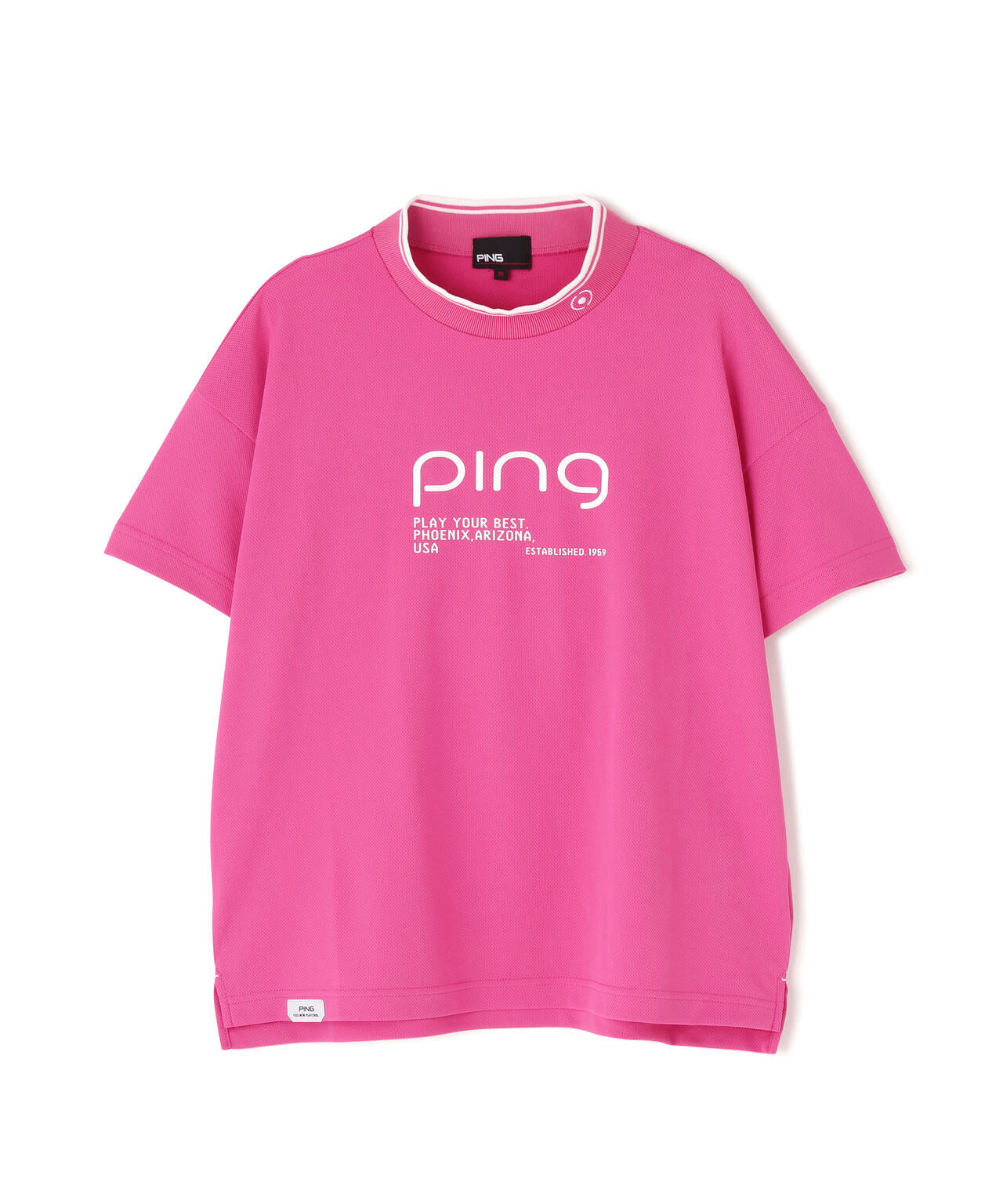 【PING APPAREL】変形カノコ半袖ハイネックカットソー <PERFORMANCE> (LADIES)