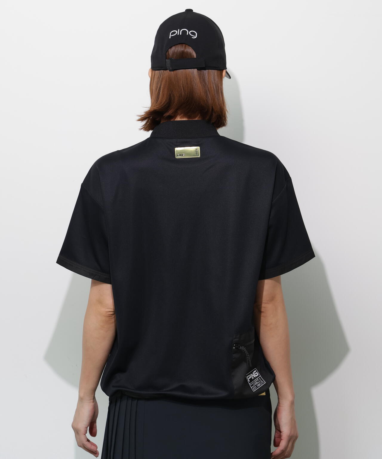 【PING APPAREL】サンベール×クールフローカノコ半袖ハイネックシャツ <GOLD> (LADIES)
