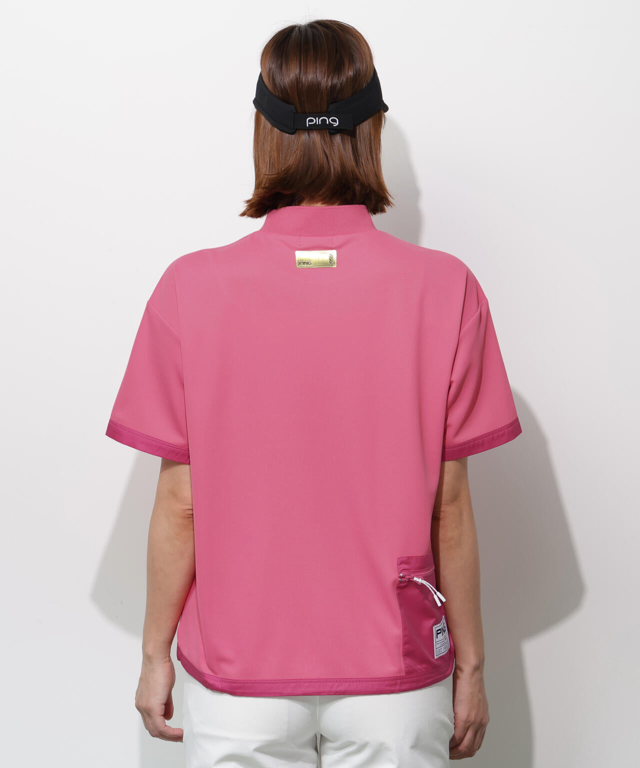 【PING APPAREL】サンベール×クールフローカノコ半袖ハイネックシャツ <GOLD> (LADIES)