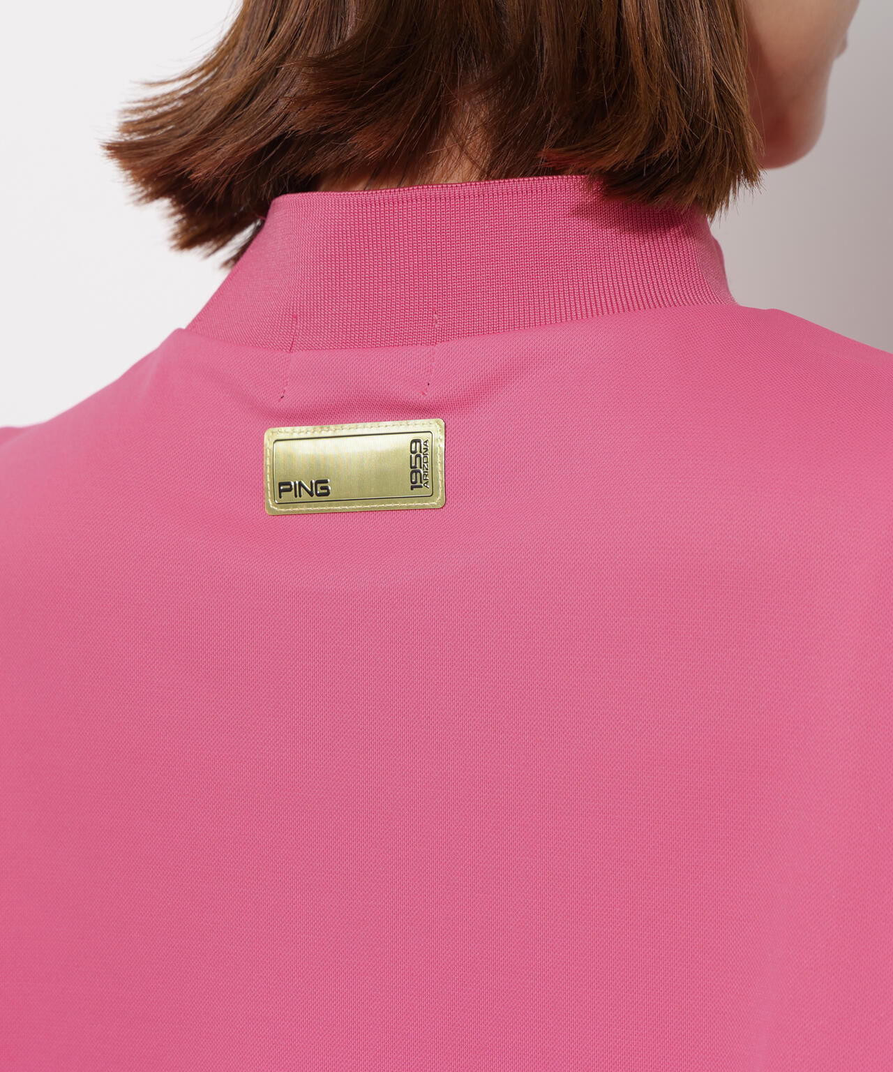 【PING APPAREL】サンベール×クールフローカノコ半袖ハイネックシャツ <GOLD> (LADIES)