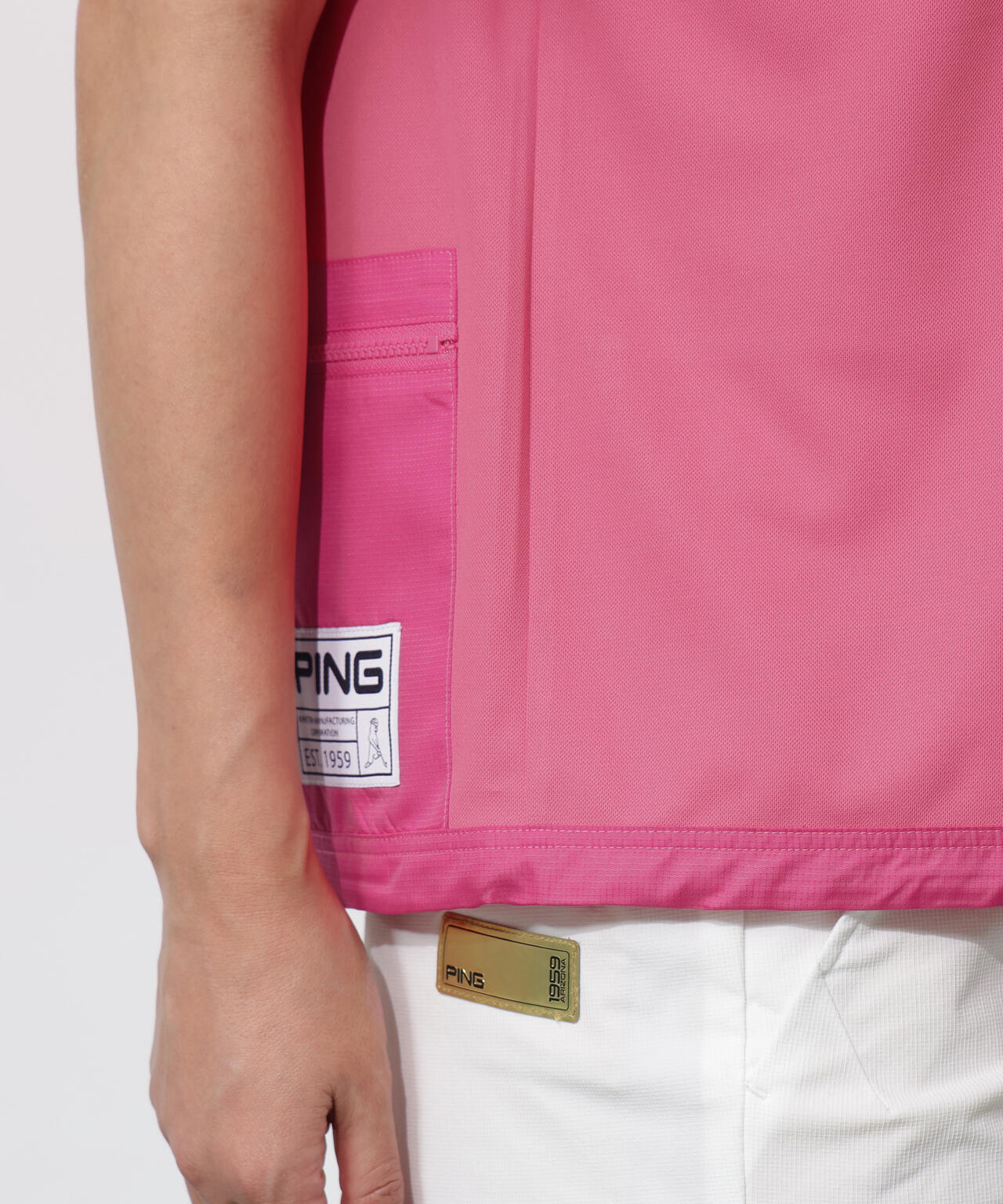【PING APPAREL】サンベール×クールフローカノコ半袖ハイネックシャツ <GOLD> (LADIES)