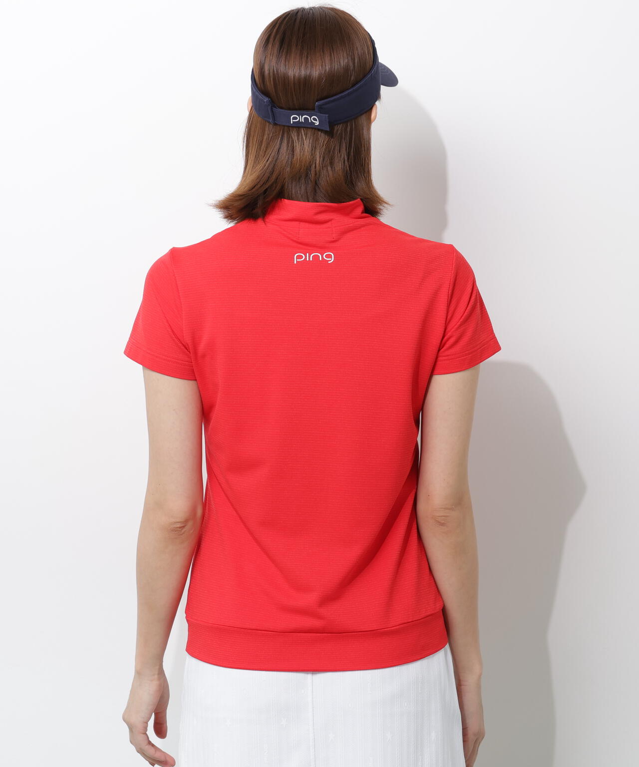 【PING APPAREL】SNAPTEXカノコインレーMr.PINGプリント半袖ハイネックカットソー <NATIVE> (LADIES)