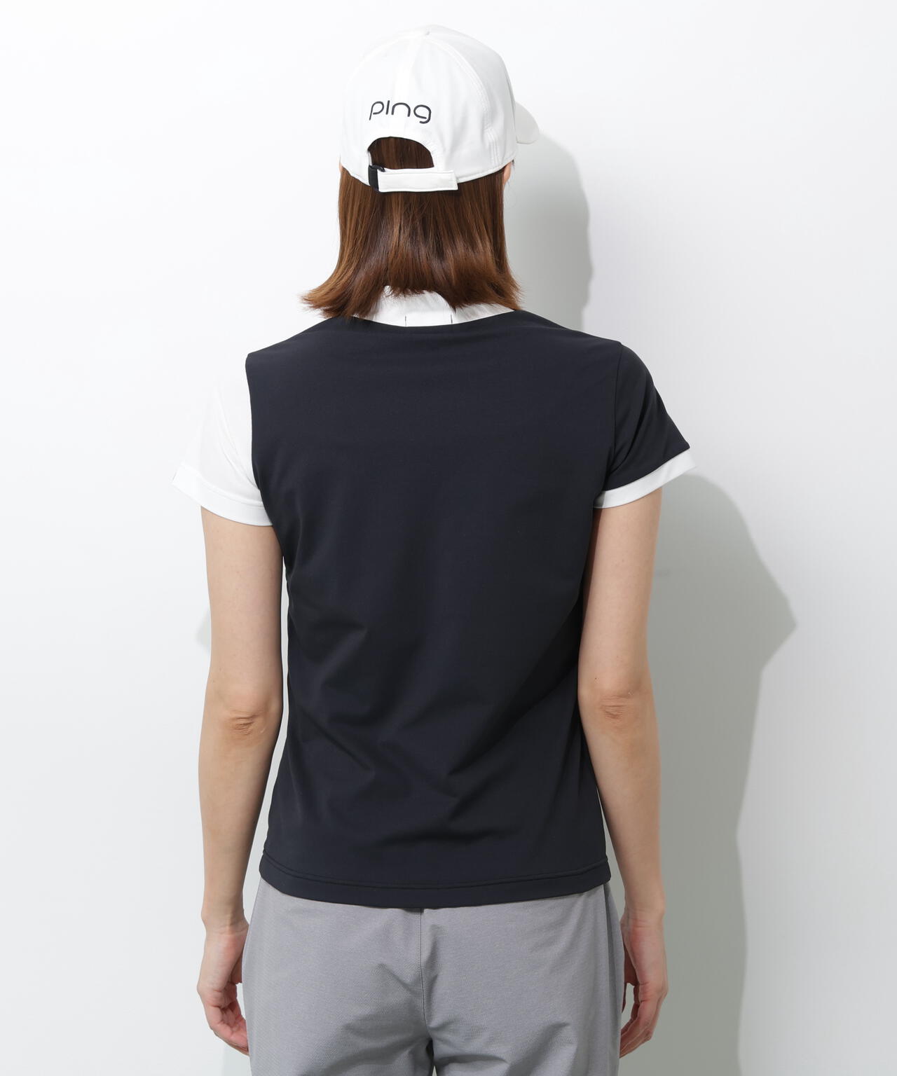 【PING APPAREL】クイックドライバイカラー半袖カノコハイネックカットソー <PERFORMANCE> (LADIES)