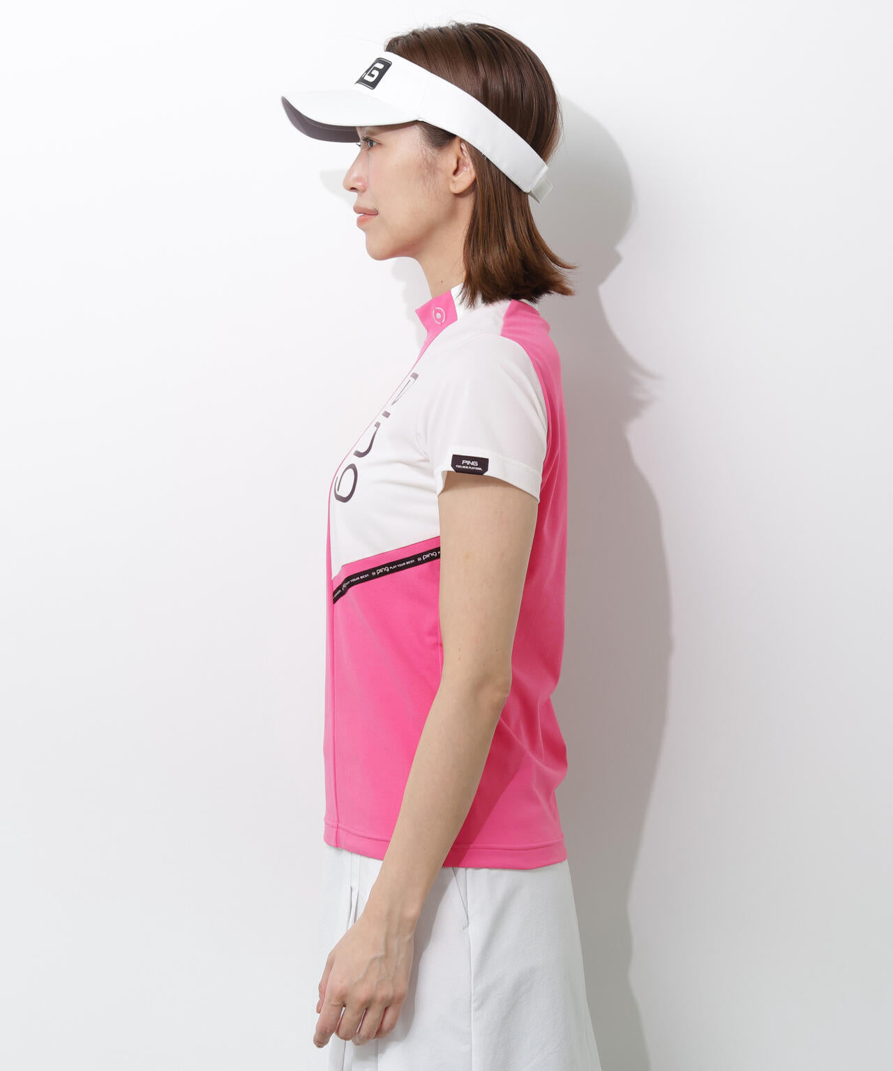 【PING APPAREL】クイックドライバイカラー半袖カノコハイネックカットソー <PERFORMANCE> (LADIES)